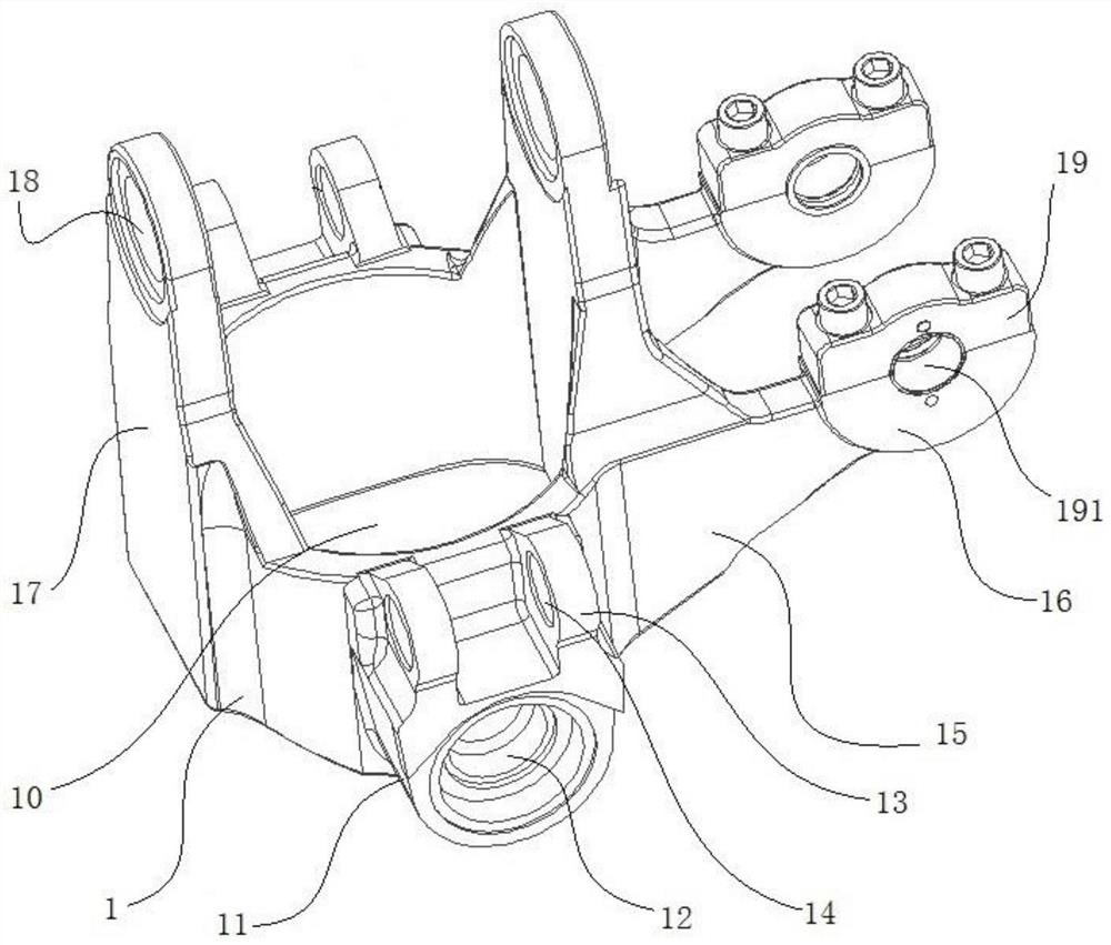 Machining method of front connecting seat of five-degree-of-freedom steering mechanism and front connecting seat