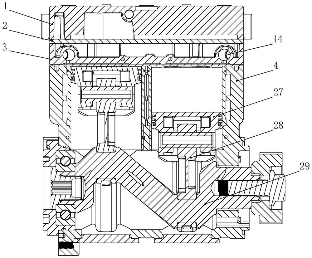 Automobile air compressor with unloading gas storage oil mist separation cavity