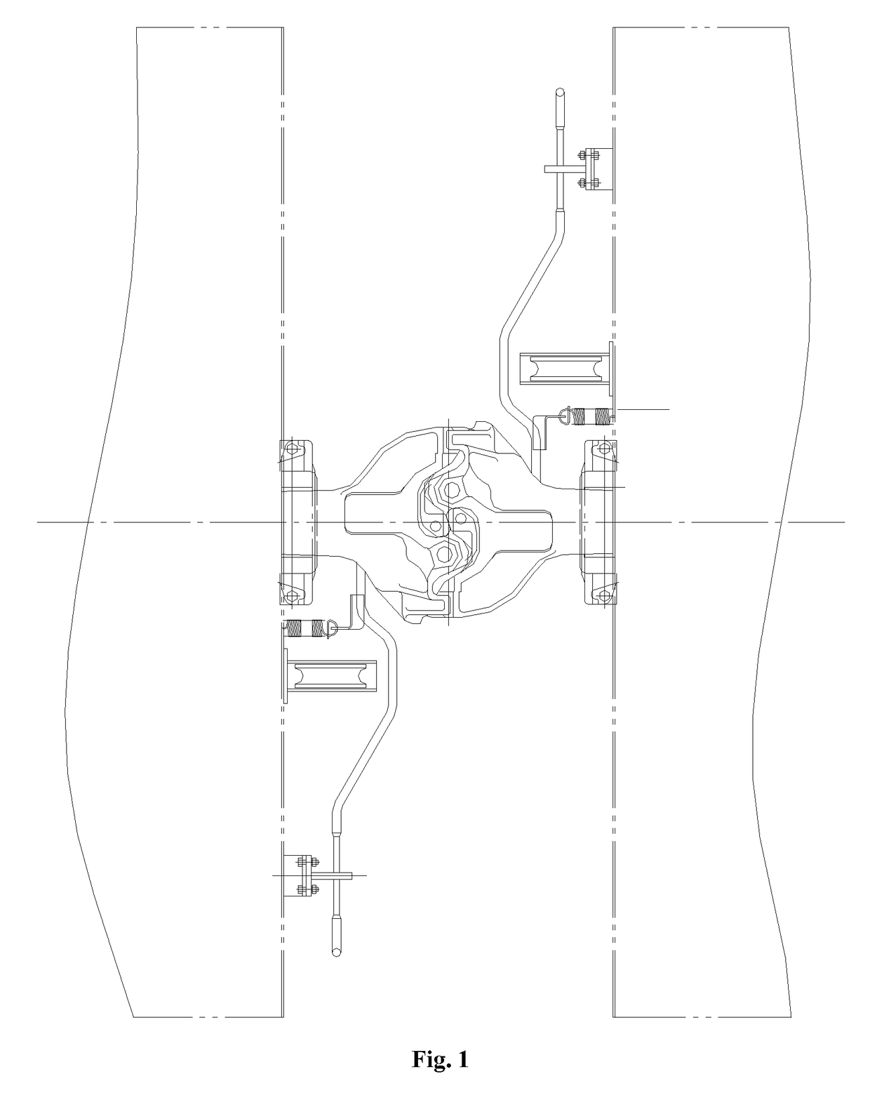 Coupler draft gear, double-side operating coupler and lower lockpin rotation shaft assembly