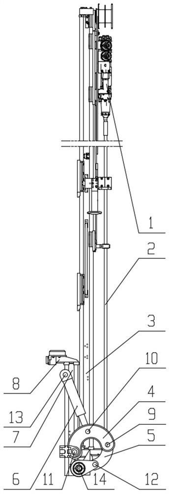 Tunnel back break control system based on folding propelling beam structure