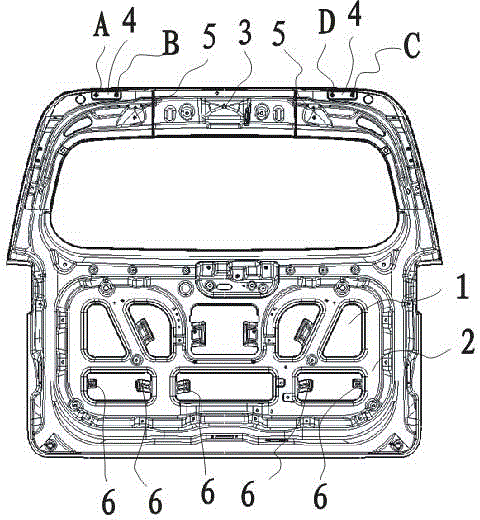 Automobile back door strengthening structure