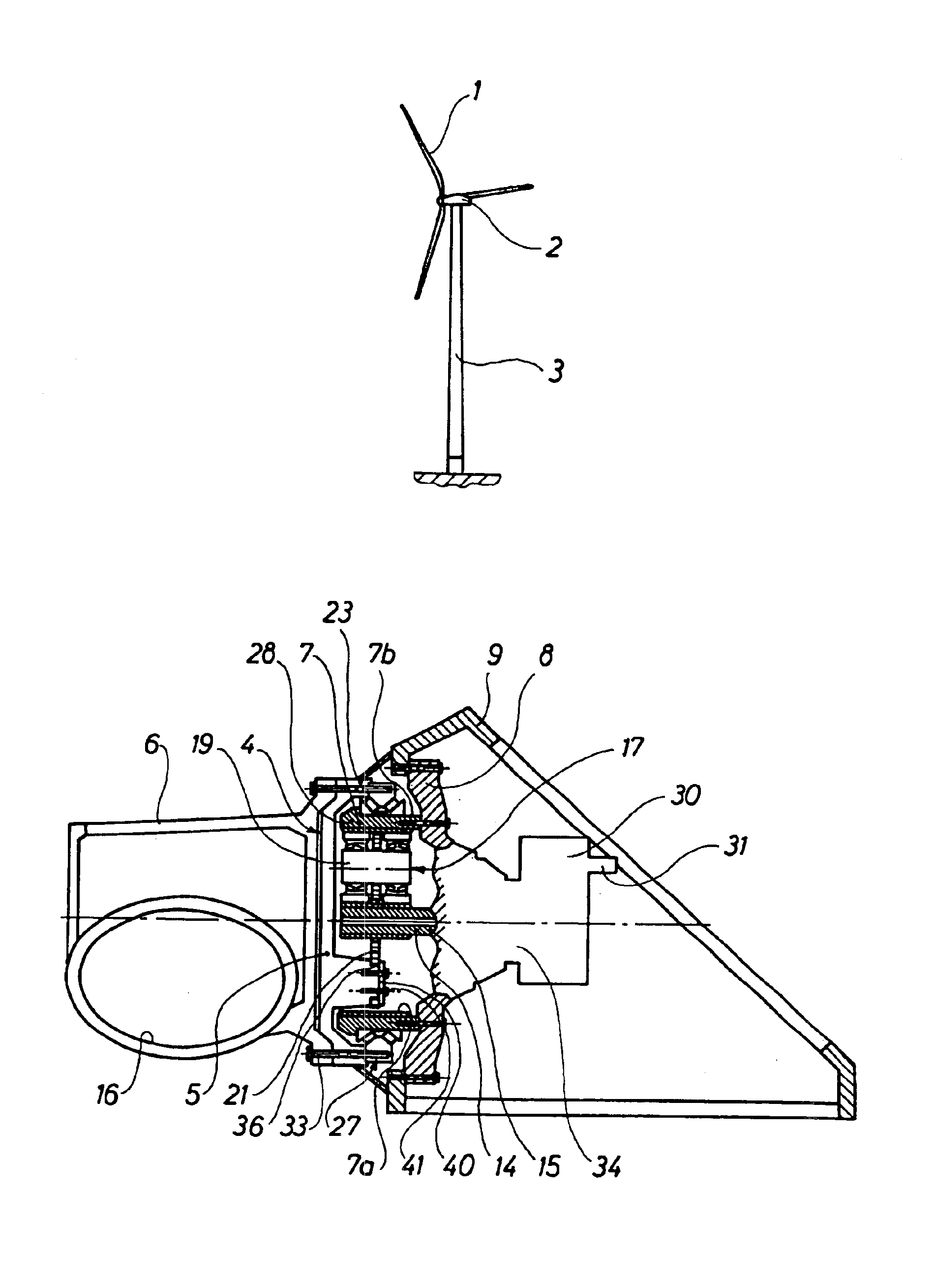 Wind turbine comprising a planetary gear