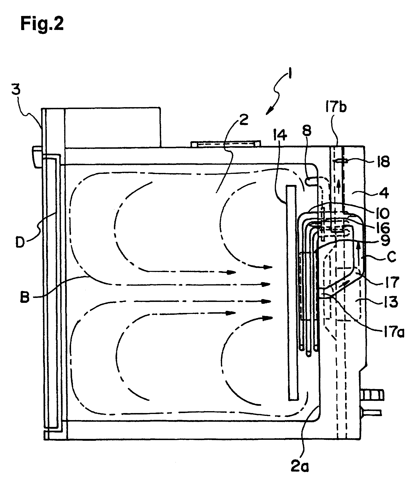 Heating unevenness preventing device for steam oven for aircraft