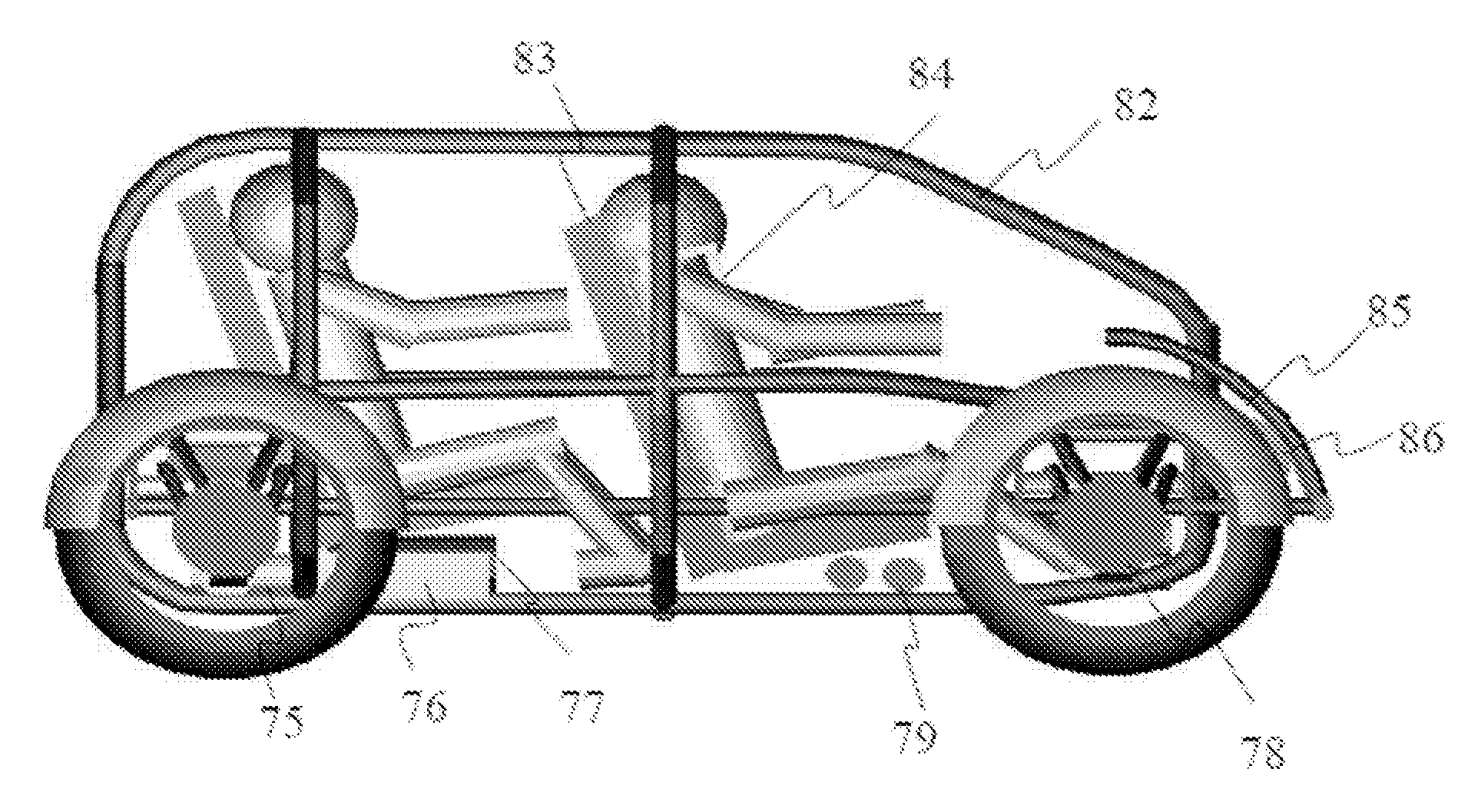 Safe, Super-efficient, Four-wheeled Vehicle Employing Large Diameter Wheels with Continuous-Radius Tires, with Leaning Option