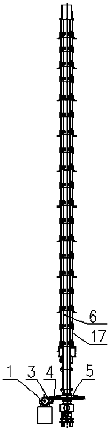 A dismantling tool and dismantling method of rake arm rake teeth with hollow shaft structure of multi-layer furnace