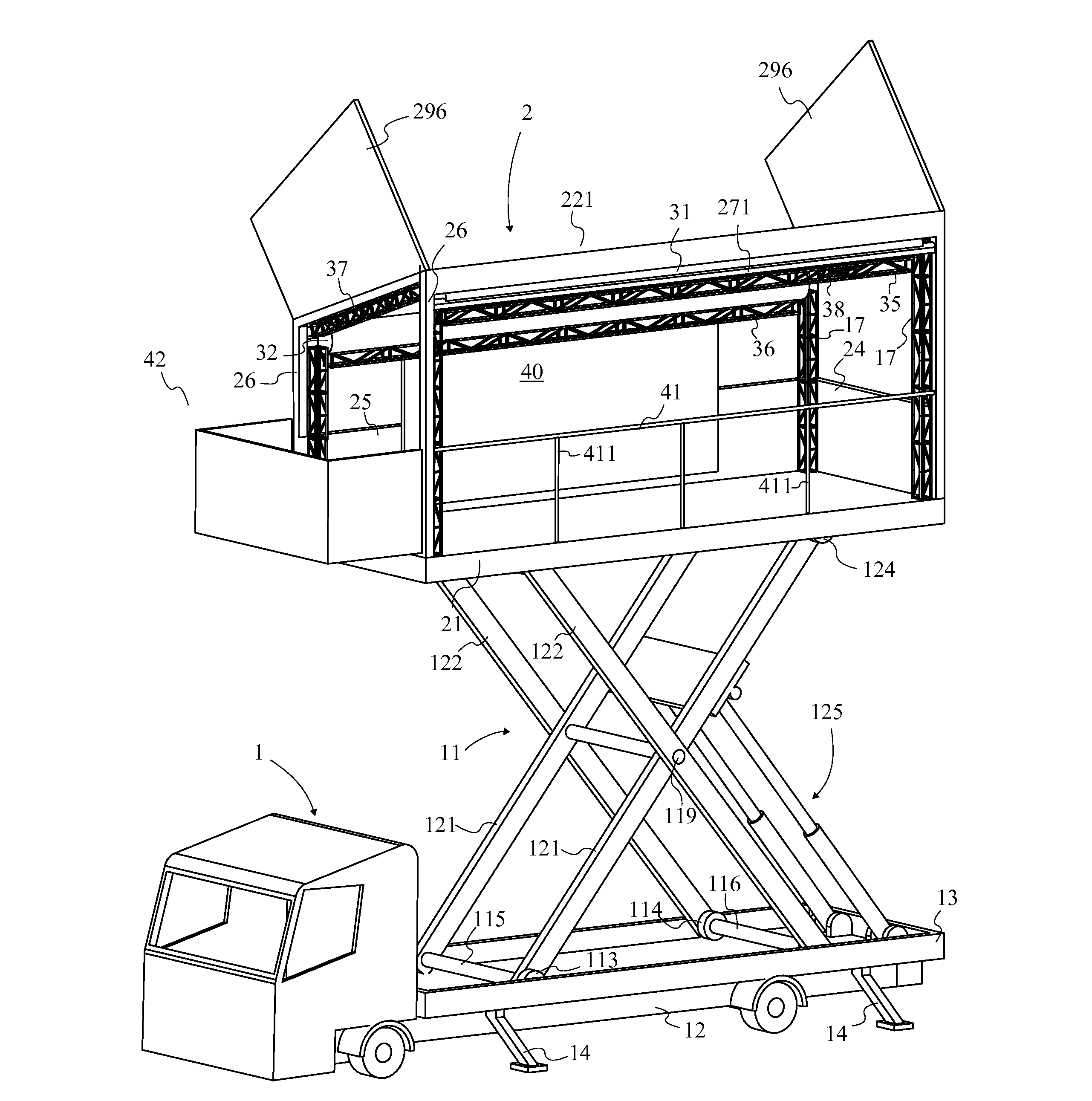 Mobile Truck-Mounted Performance Stage on a Hydraulic Lift