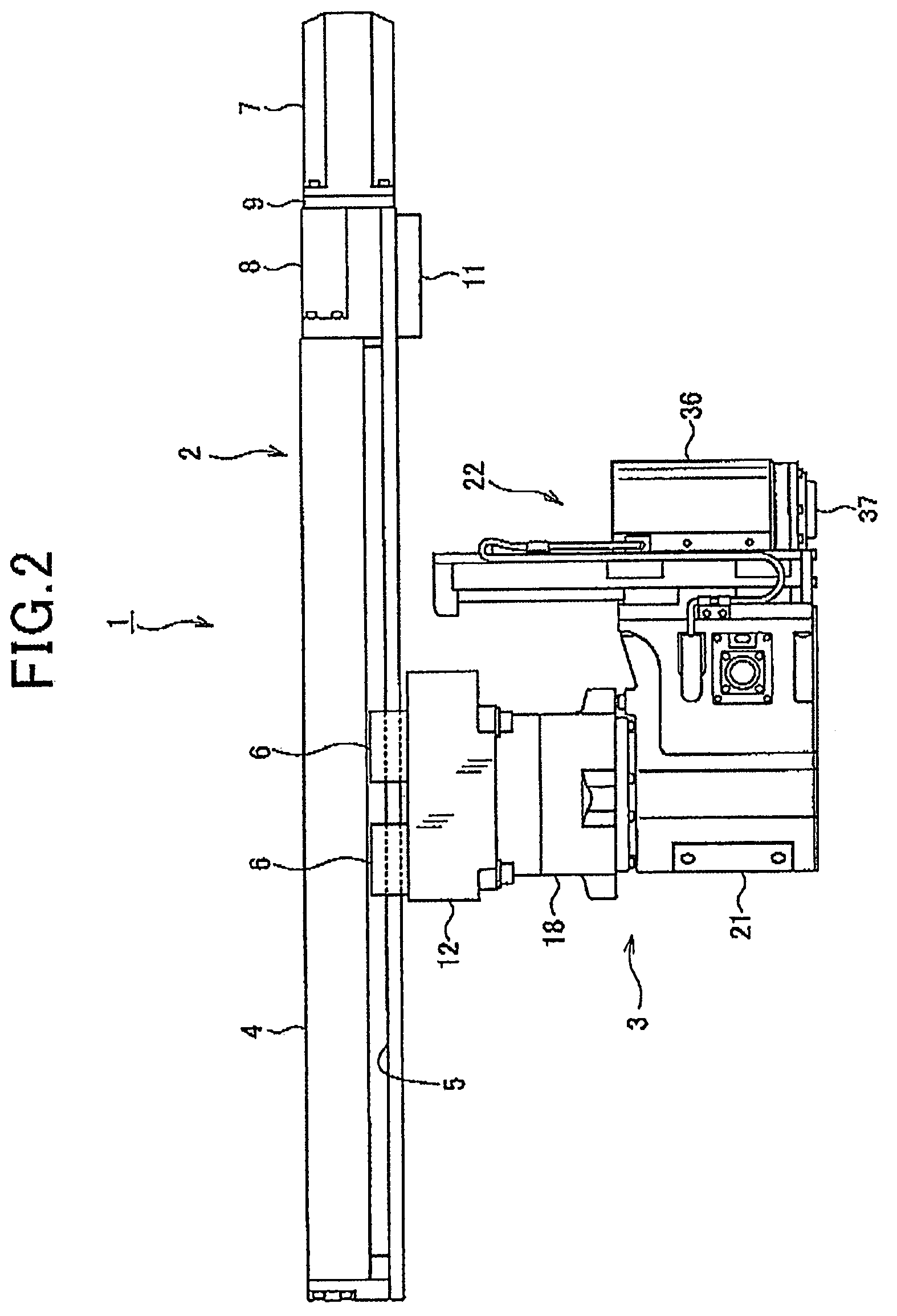 Industrial robot having a suspended unit