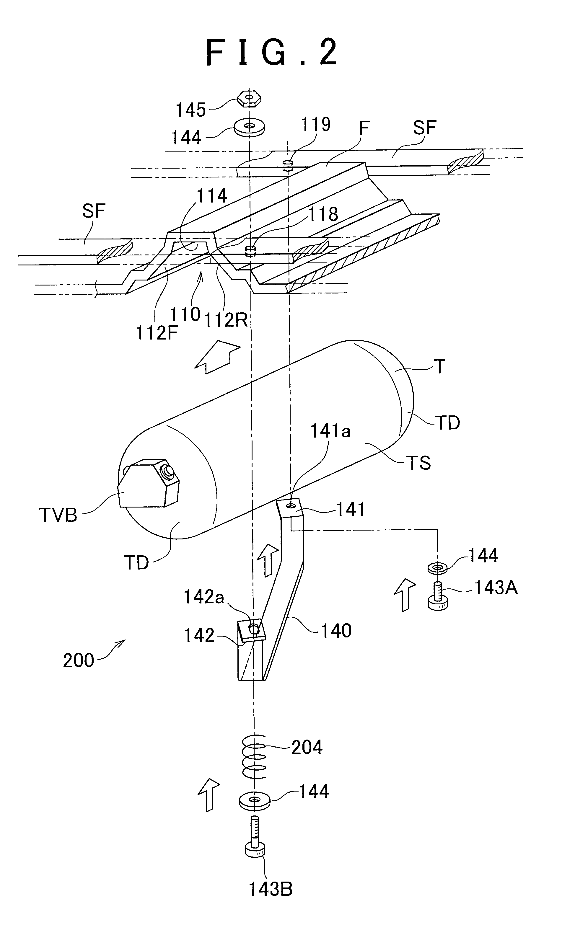 Tank holding mechanism for gas tank and vehicle in which gas tank is mounted using the same