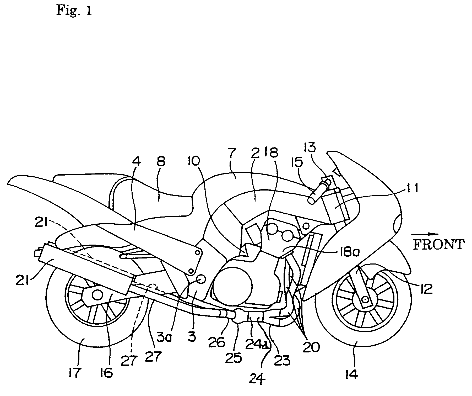 Vehicle exhaust apparatus and motorcycle equipped therewith