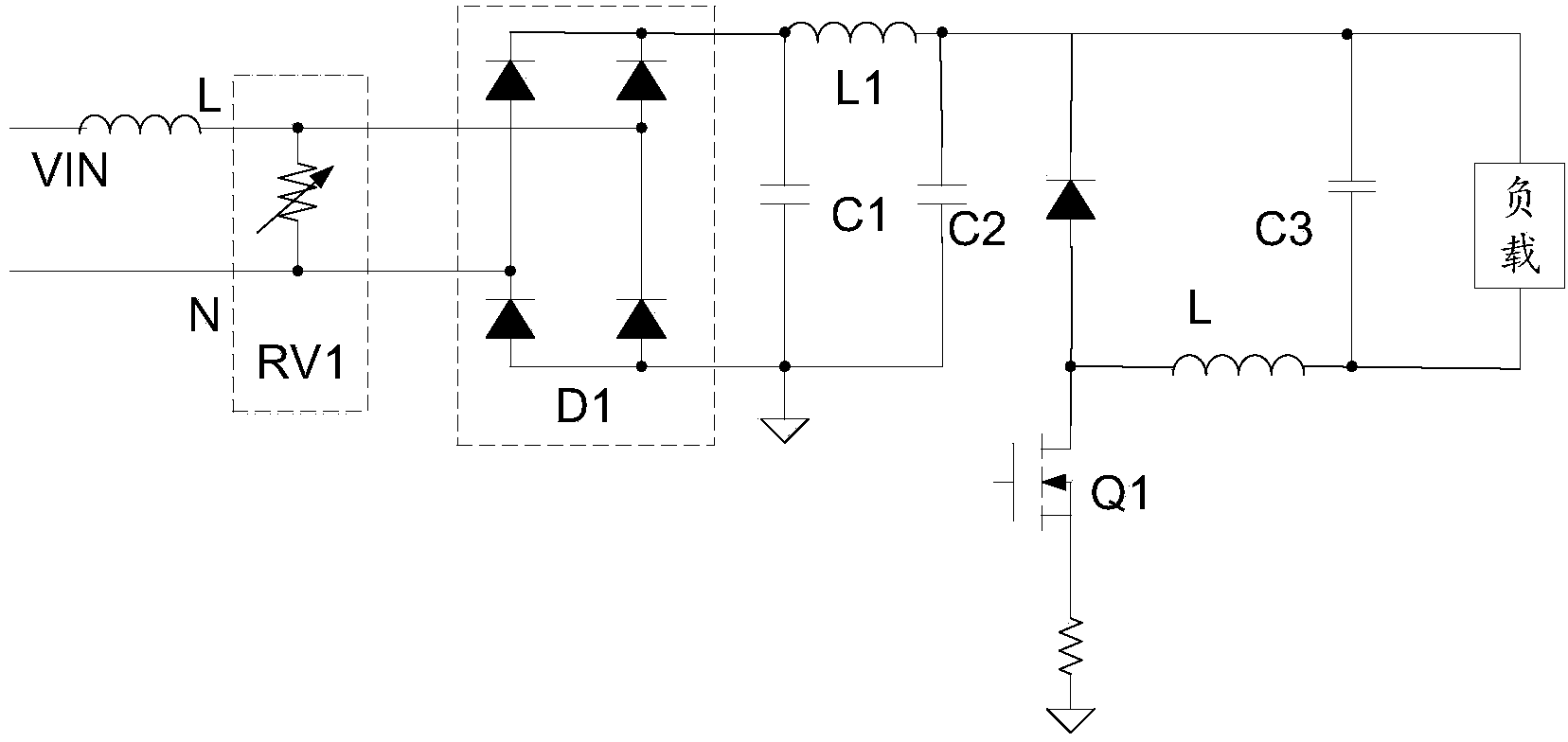 Switching power supply and surge protection circuit and method adaptive to same