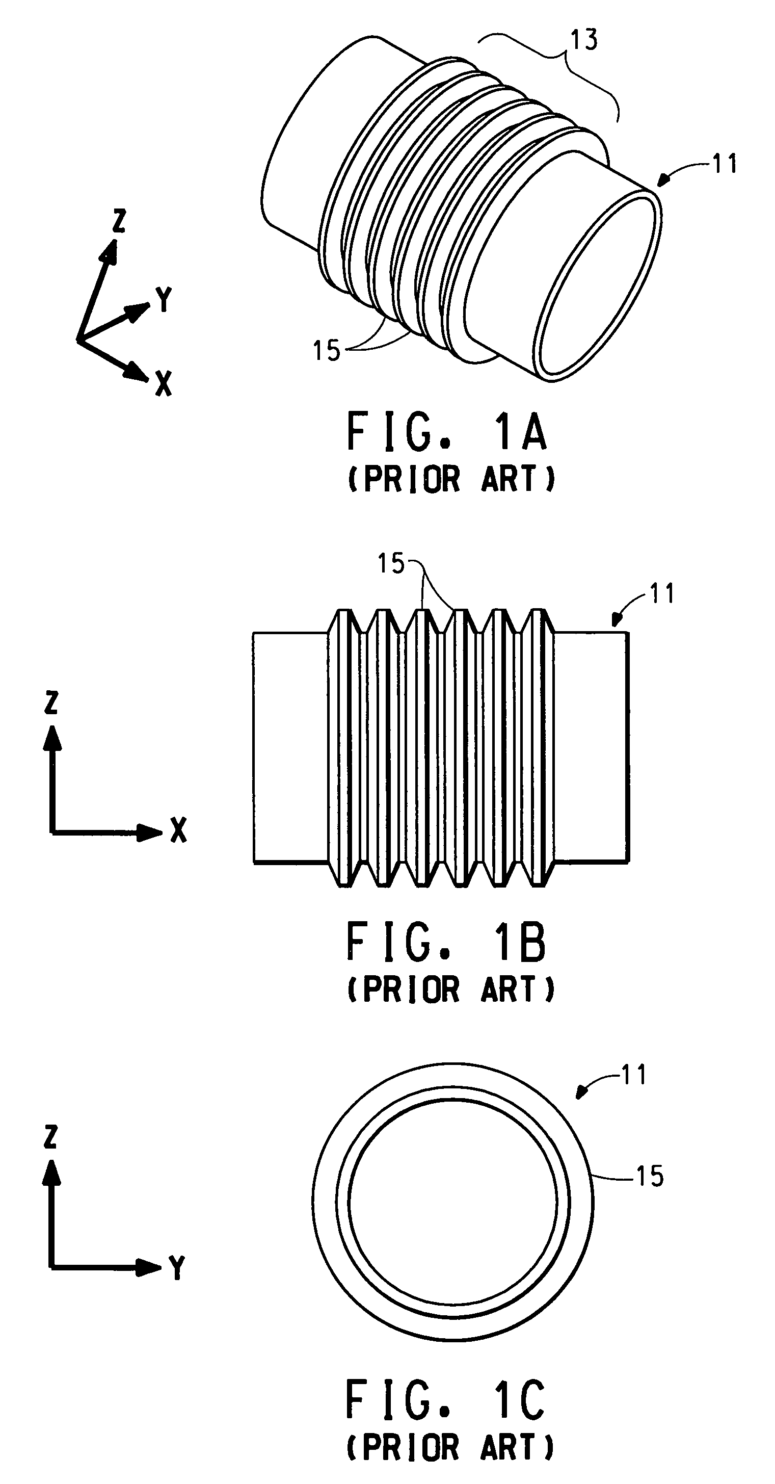 Variable stiffness bellows