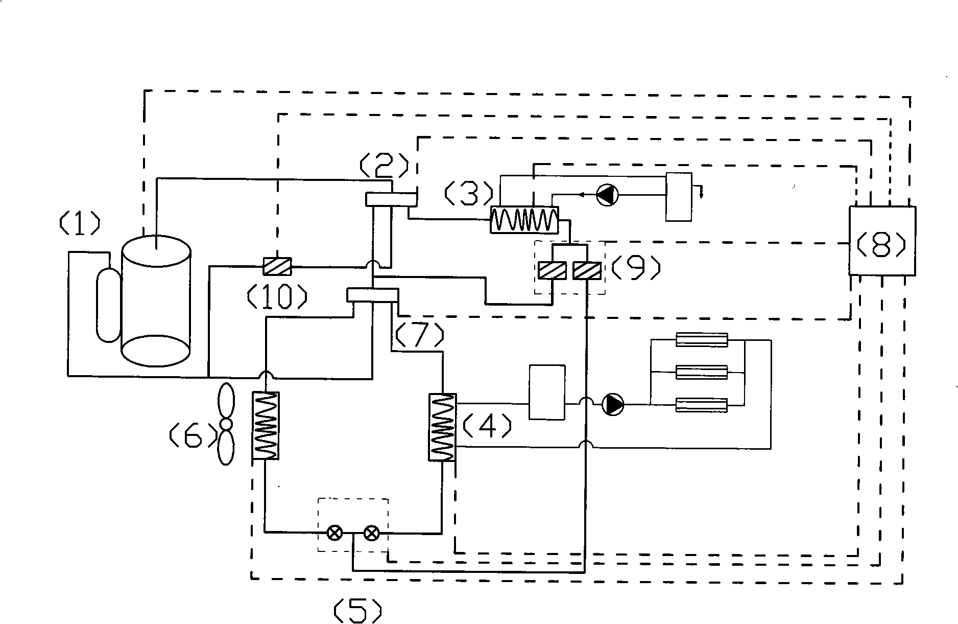 Highly effective energy-saving environment-friendly type heat pump air-conditioner water heater