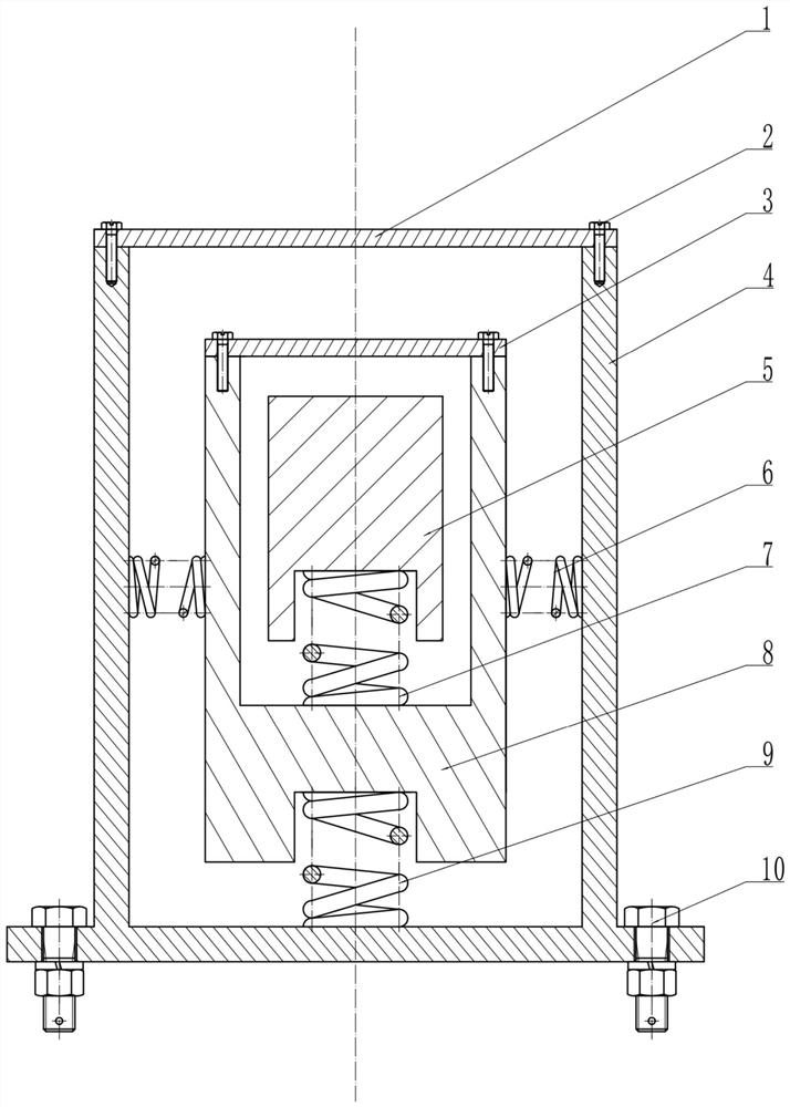 Collision damping device with nonlinear rigidity