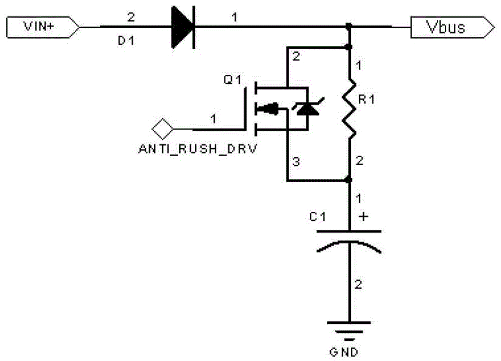 Anti-shock protection circuit of high-voltage DC power supply line and its realization method