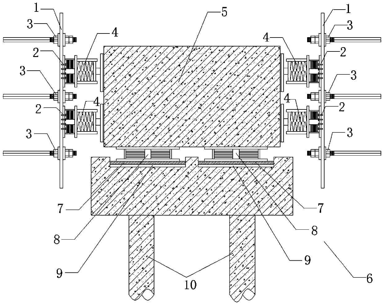 Separate foundation with functions of seismic reduction and isolation