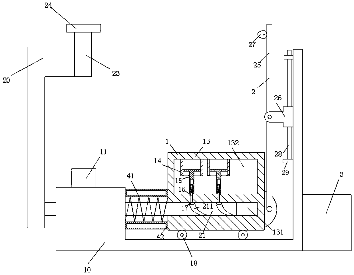 An automatic feeding and stamping system for automobile support arm components and its control circuit