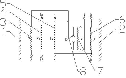 End terminal on-load voltage regulation single-phase 220 kV high-impedance transformer