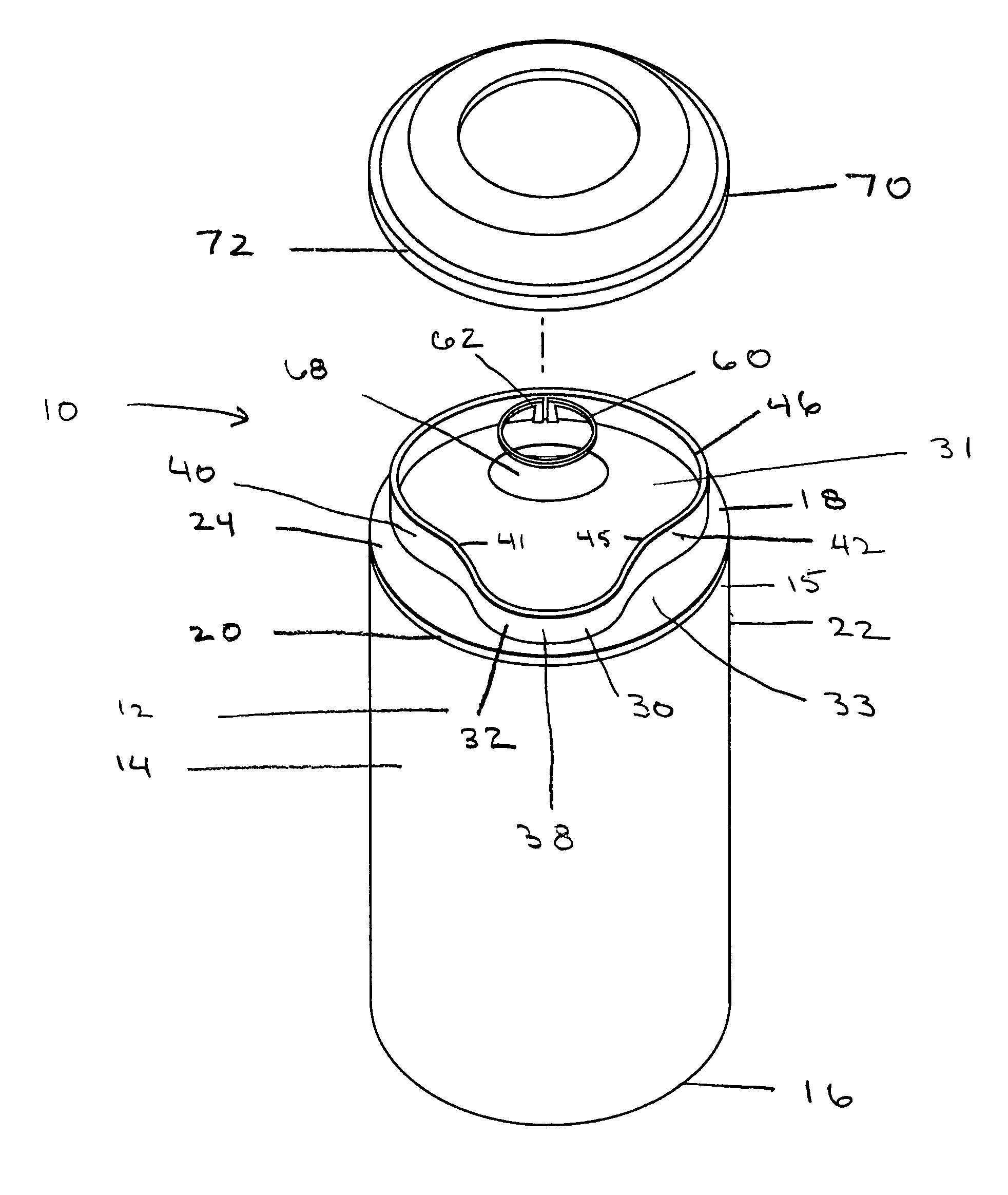 Container with a scoopable and pourable spout