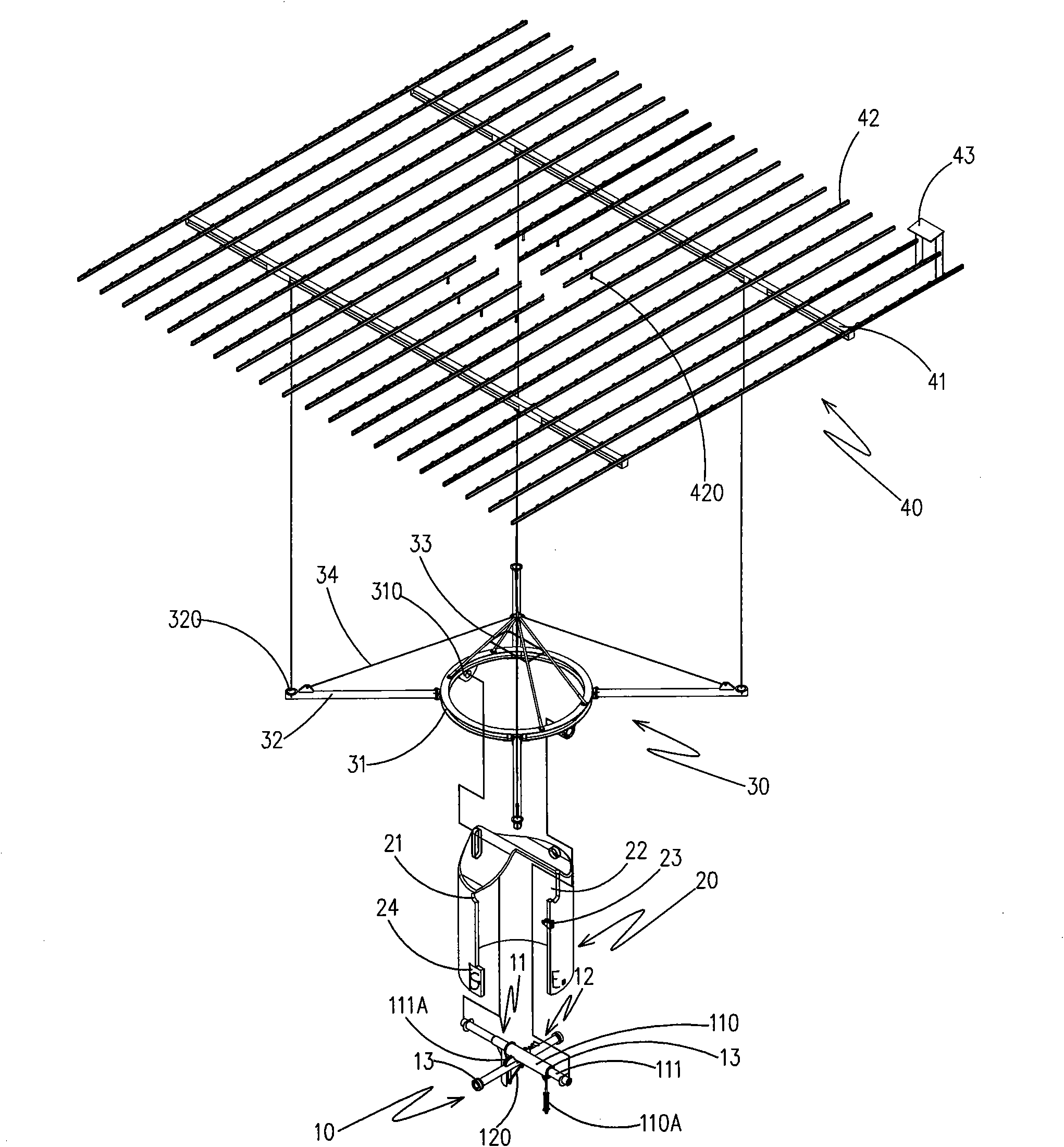 Solar energy sun-following device structure