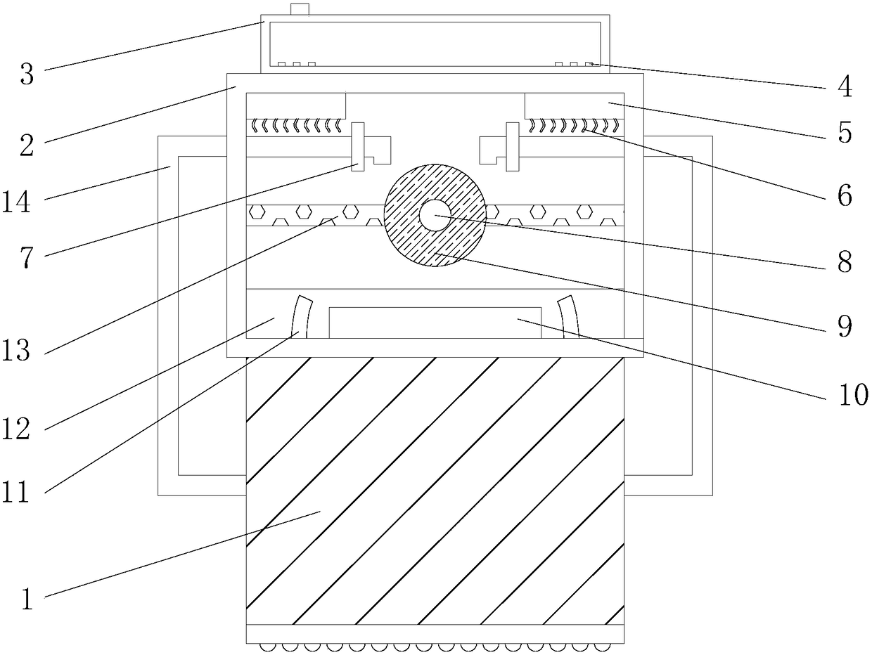 Steel belt surface grinding device with dust lowering function