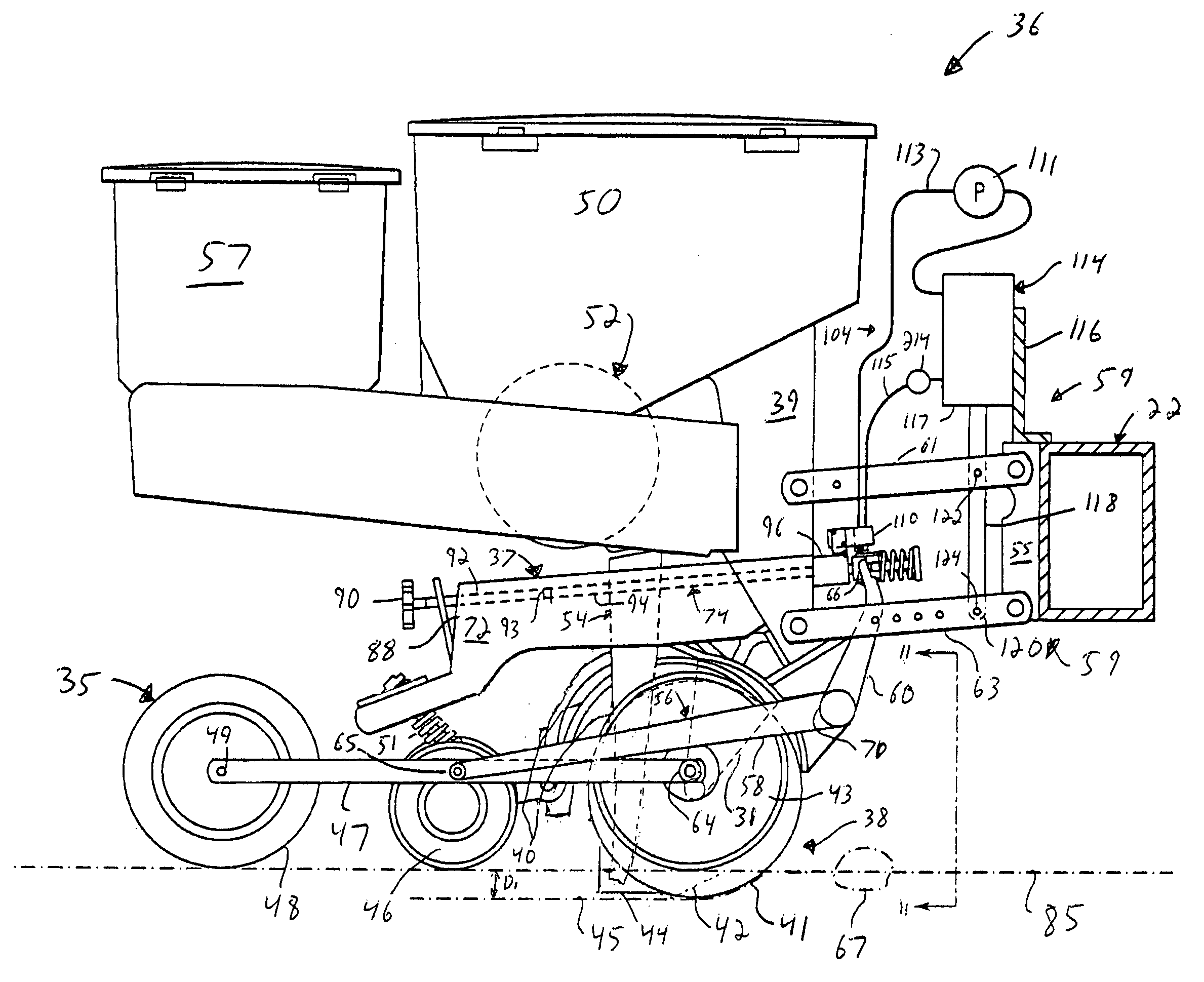 Tandem gauge wheel assembly for planting unit