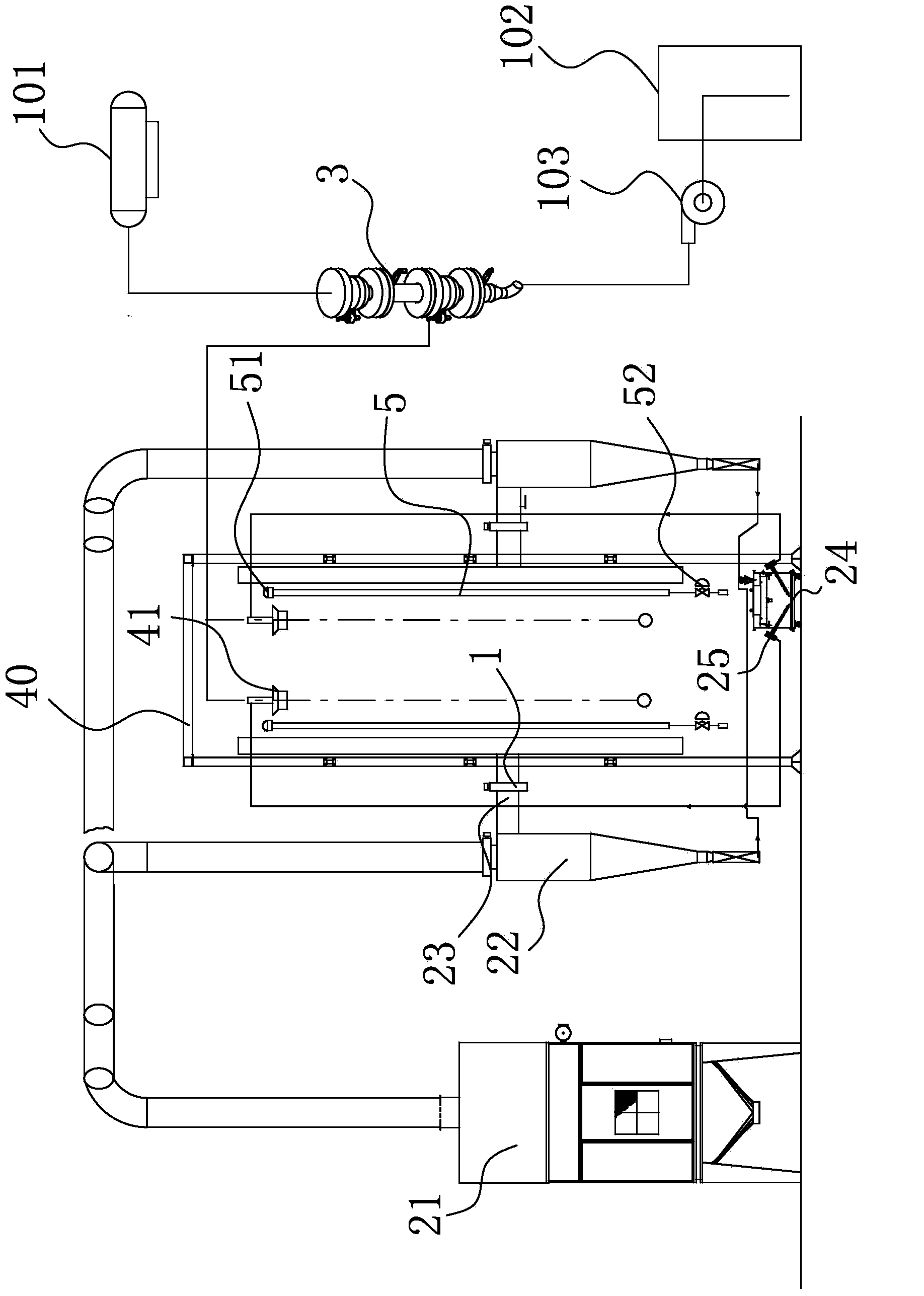 Improved vertical type section bar electrostatic spraying and coating device