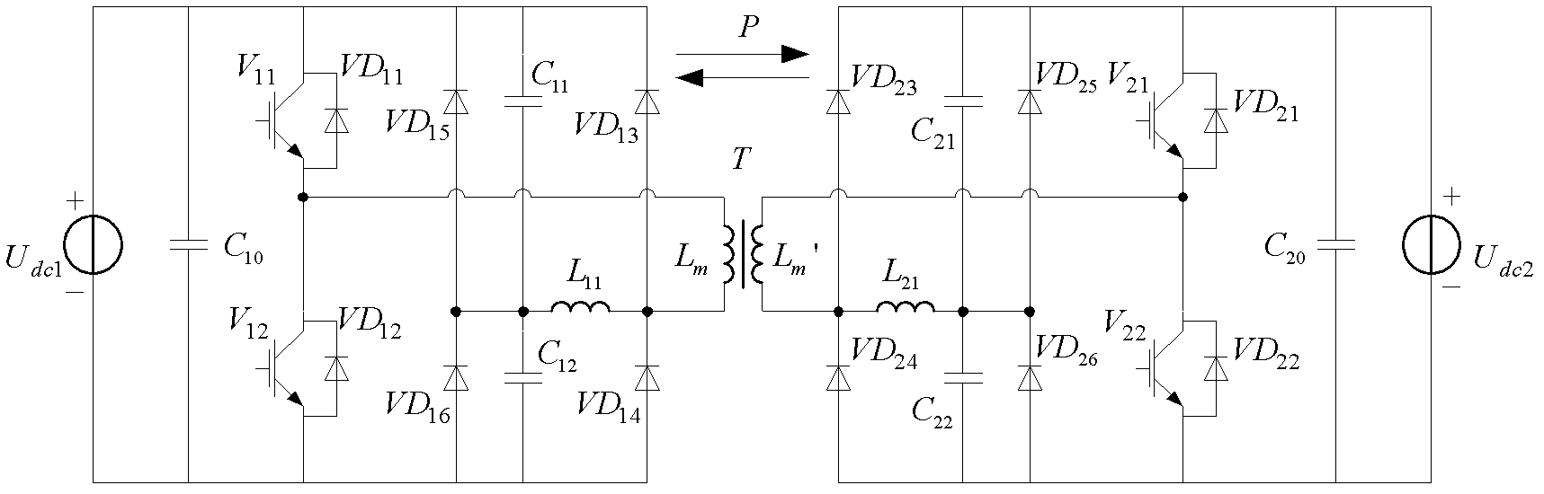 Symmetrical half-bridge LLC resonant bidirectional DC-DC converter