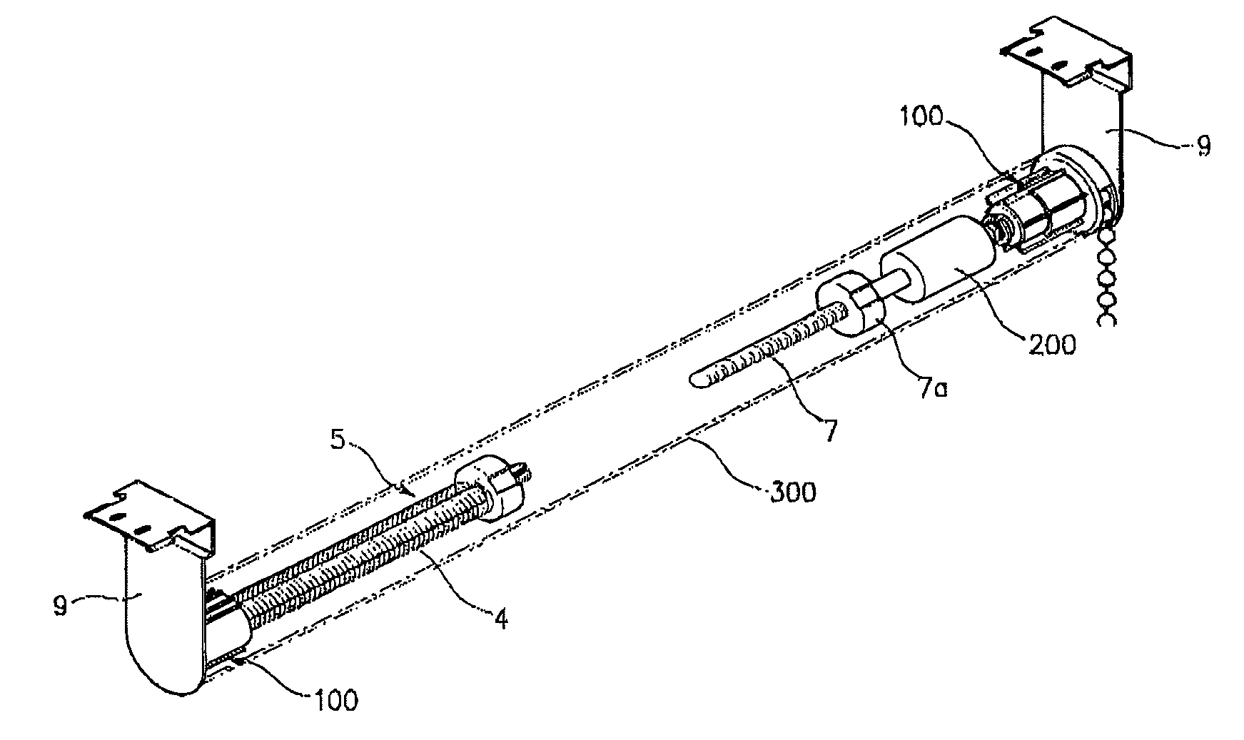 Automatic movement ascent device gear of roll screen