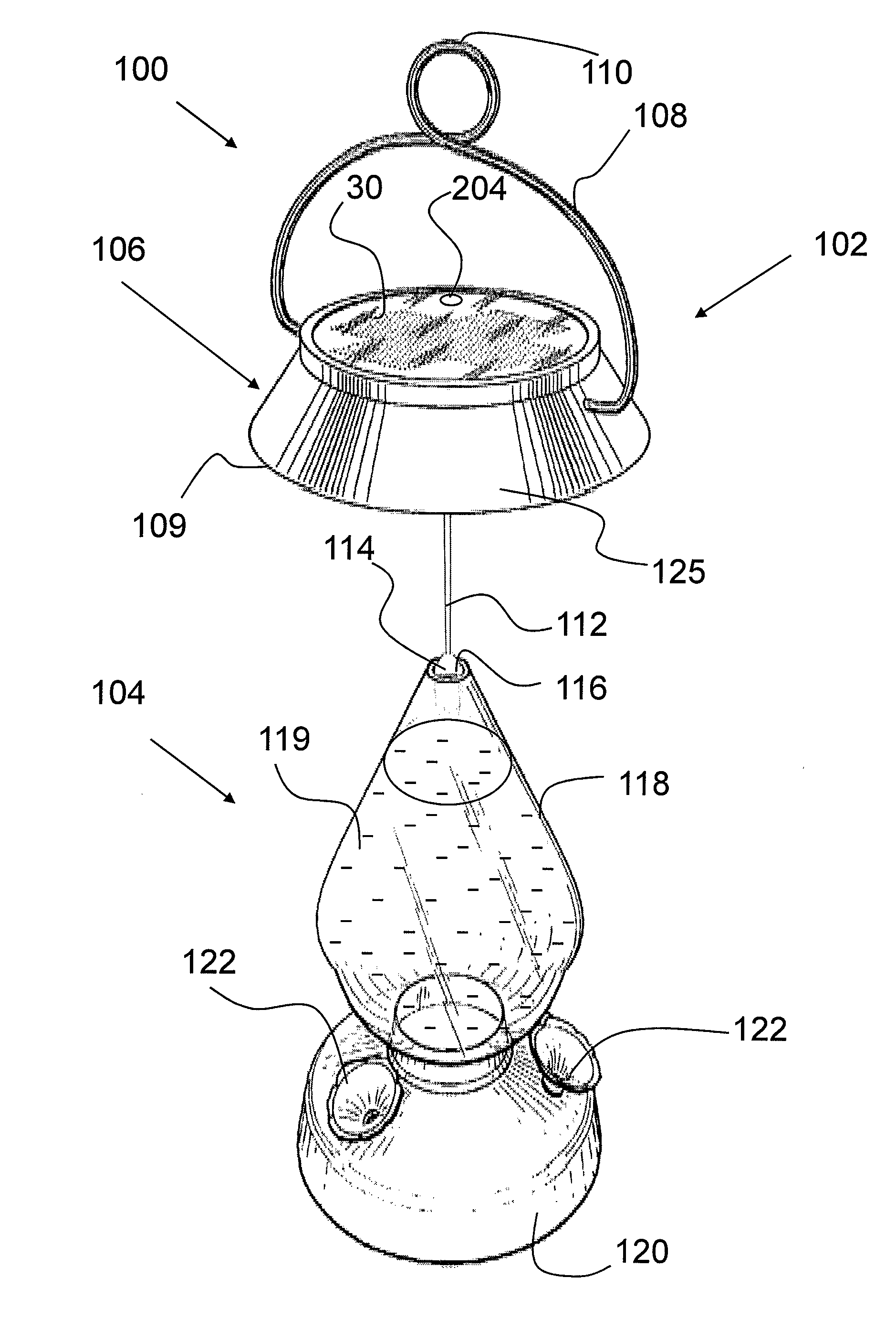 Illuminated hummingbird feeder