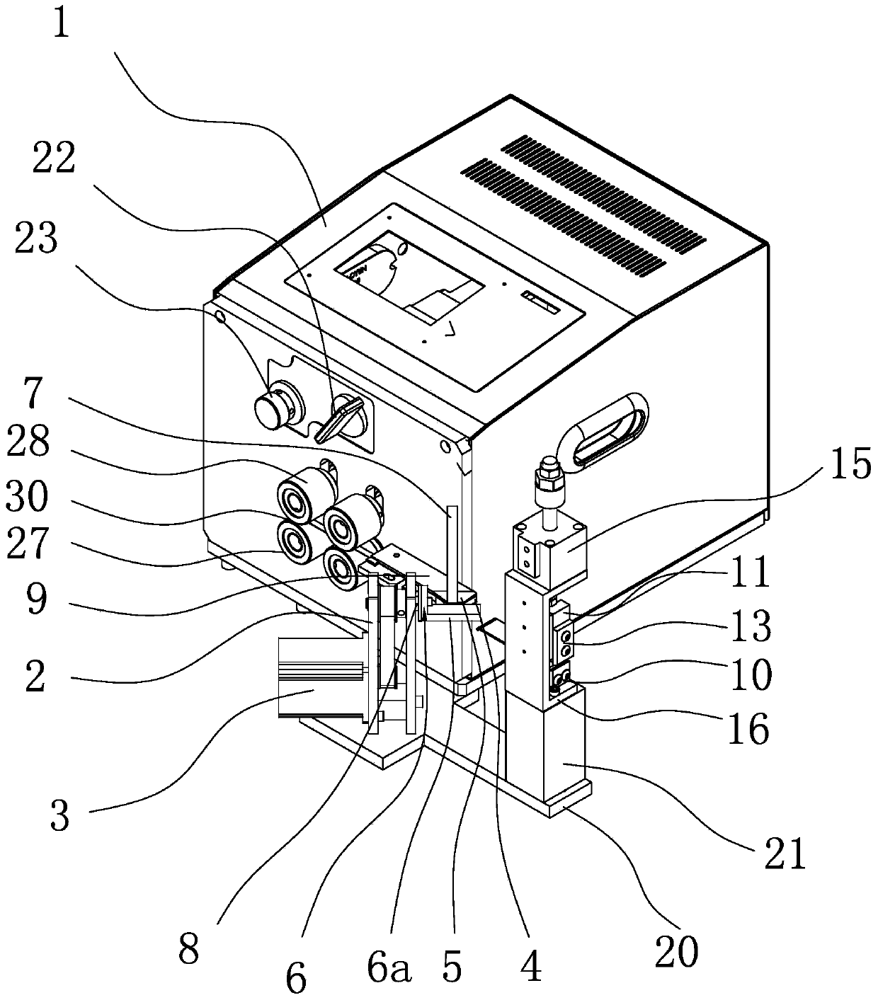 Solar component solder strip bending, shaping and blanking integrated machine