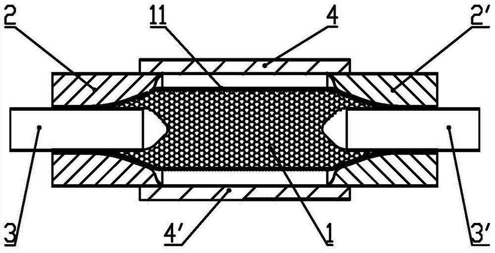 Solid particle thermal expansion vibration composite forming process of car rear axle housing