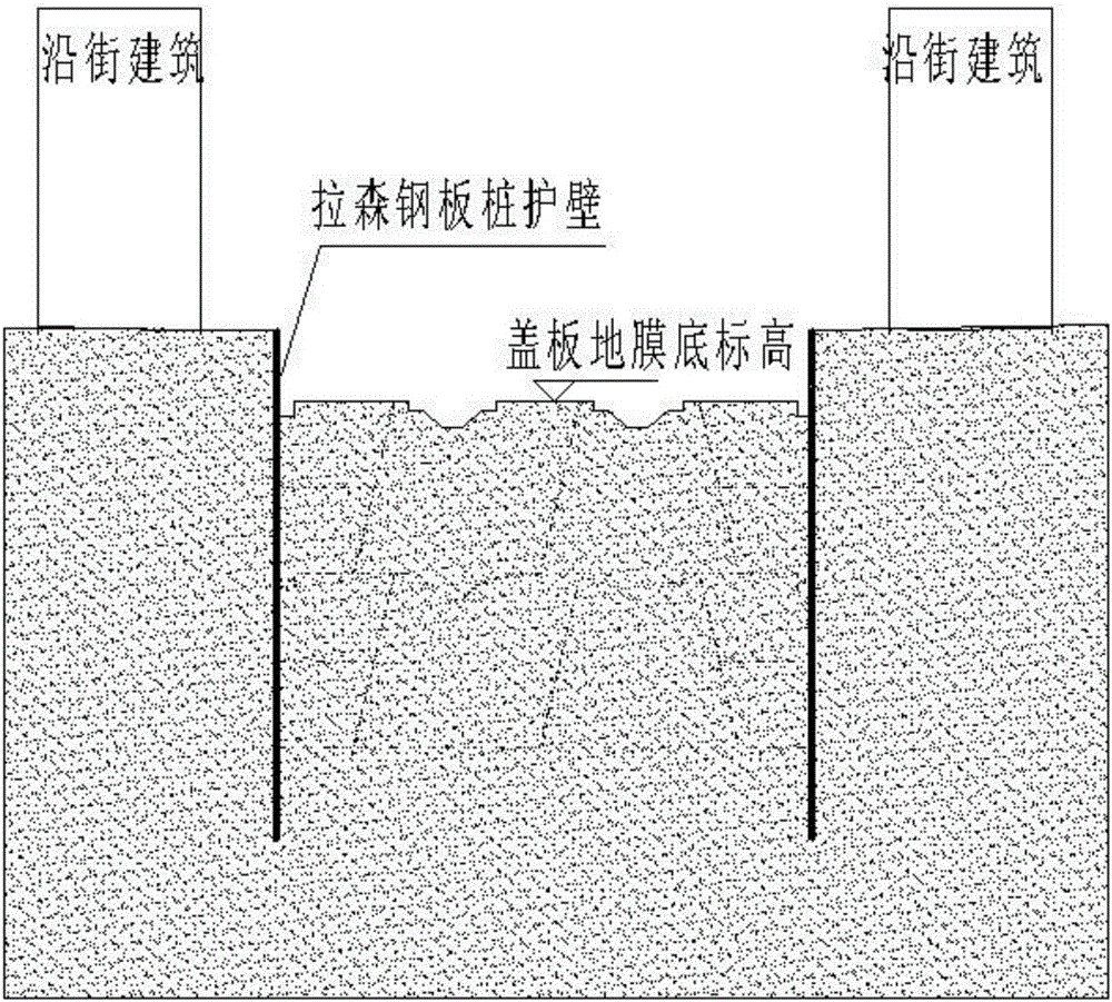 Covered-excavation full-top-down construction method of municipal underground engineering