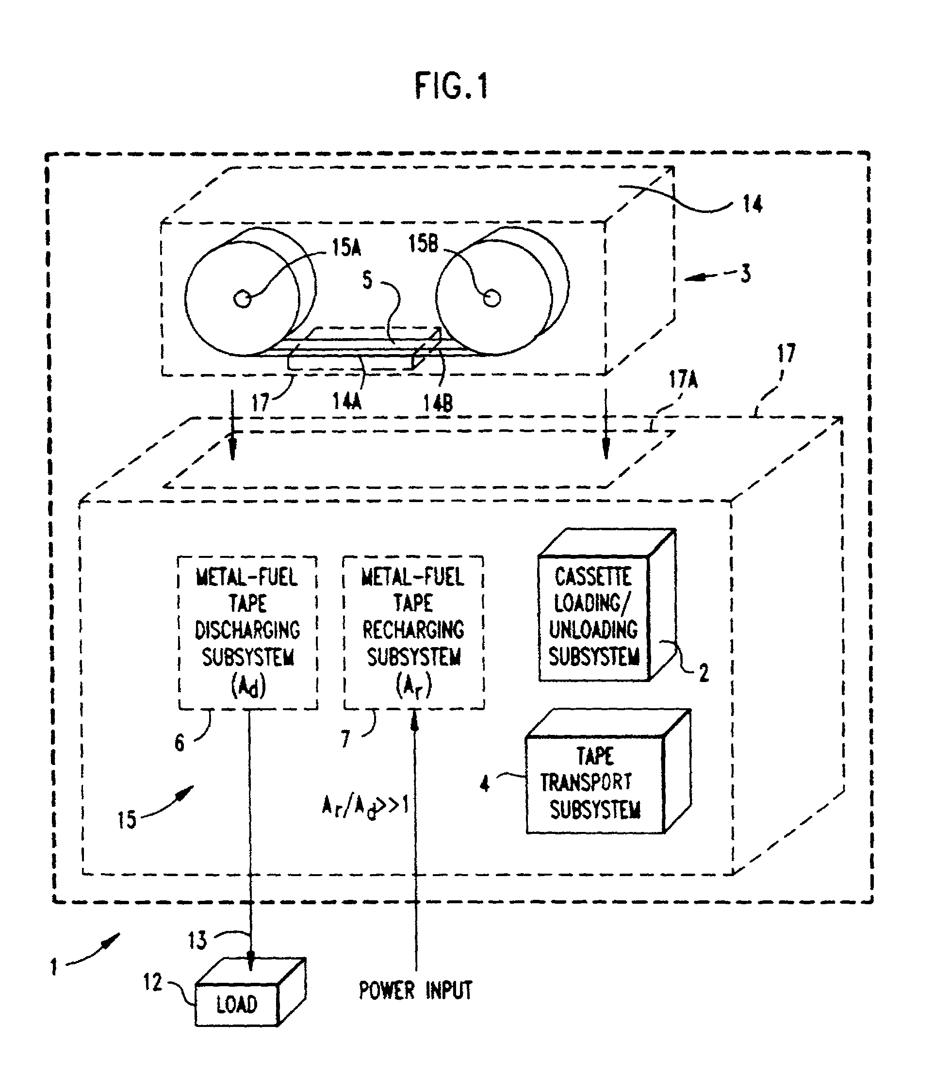 Metal-air fuel cell battery systems having mechanism for extending the path length of metal-fuel tape during discharging and recharging modes of operation