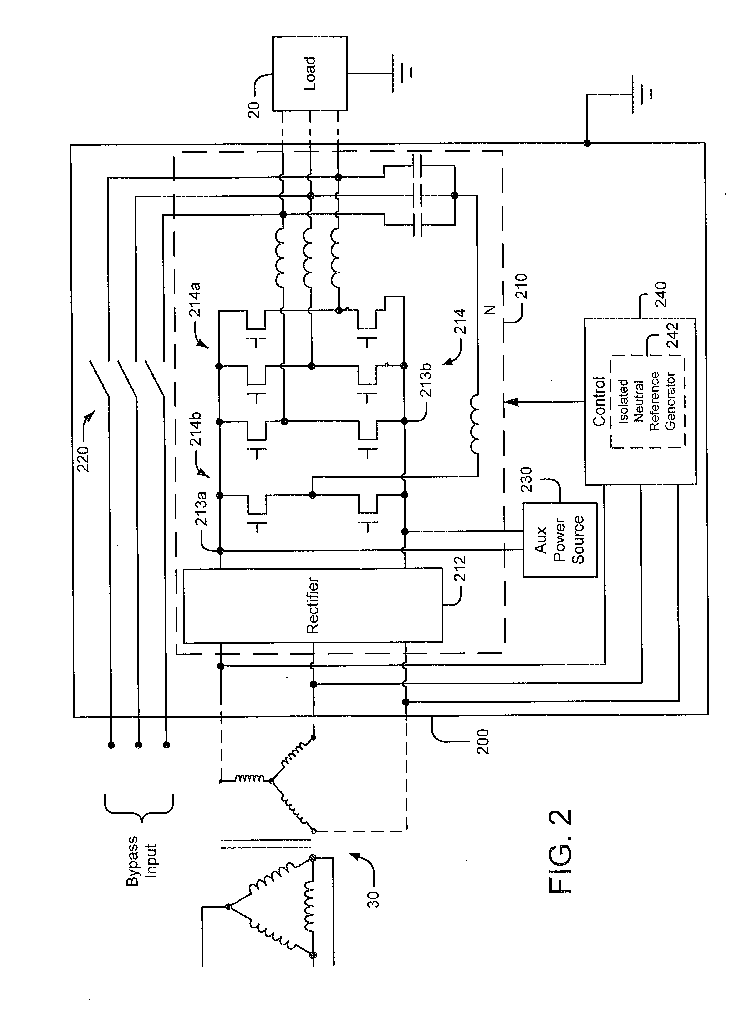 Uninterruptible power supply systems and methods using an isolated neutral reference