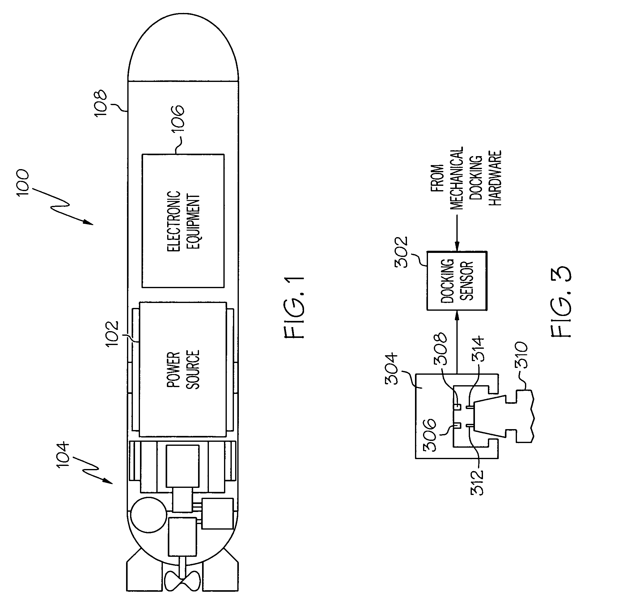 Unmanned underwater vehicle docking station coupling system and method