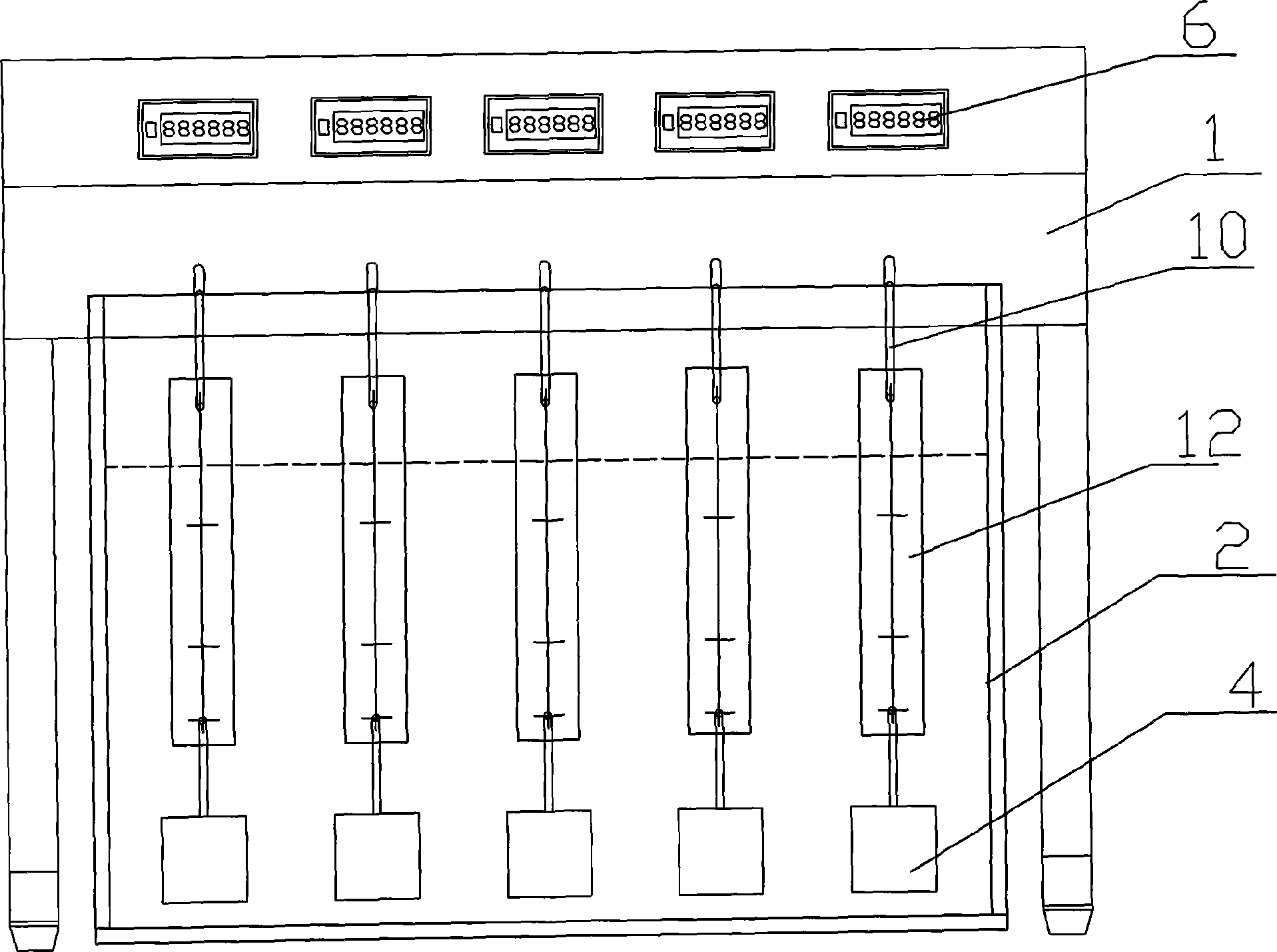 Testing method of glue bond water resistance of corrugated cardboard and device thereof