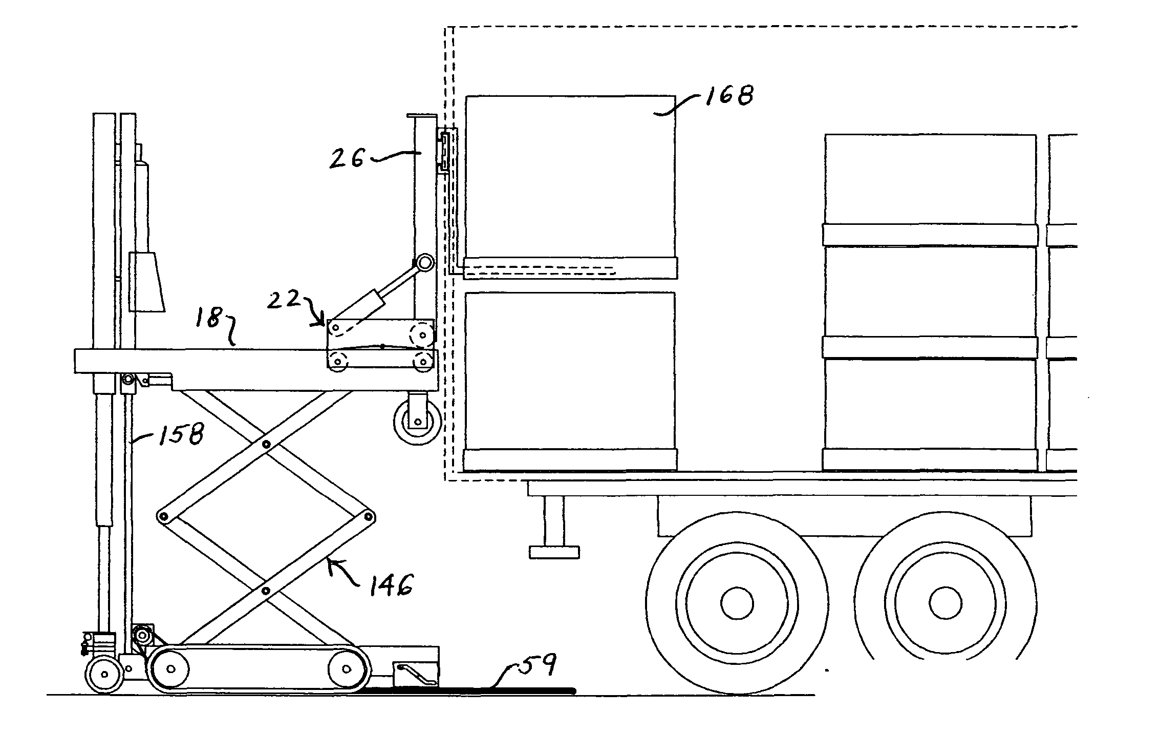 Forklift with stabilizing forks