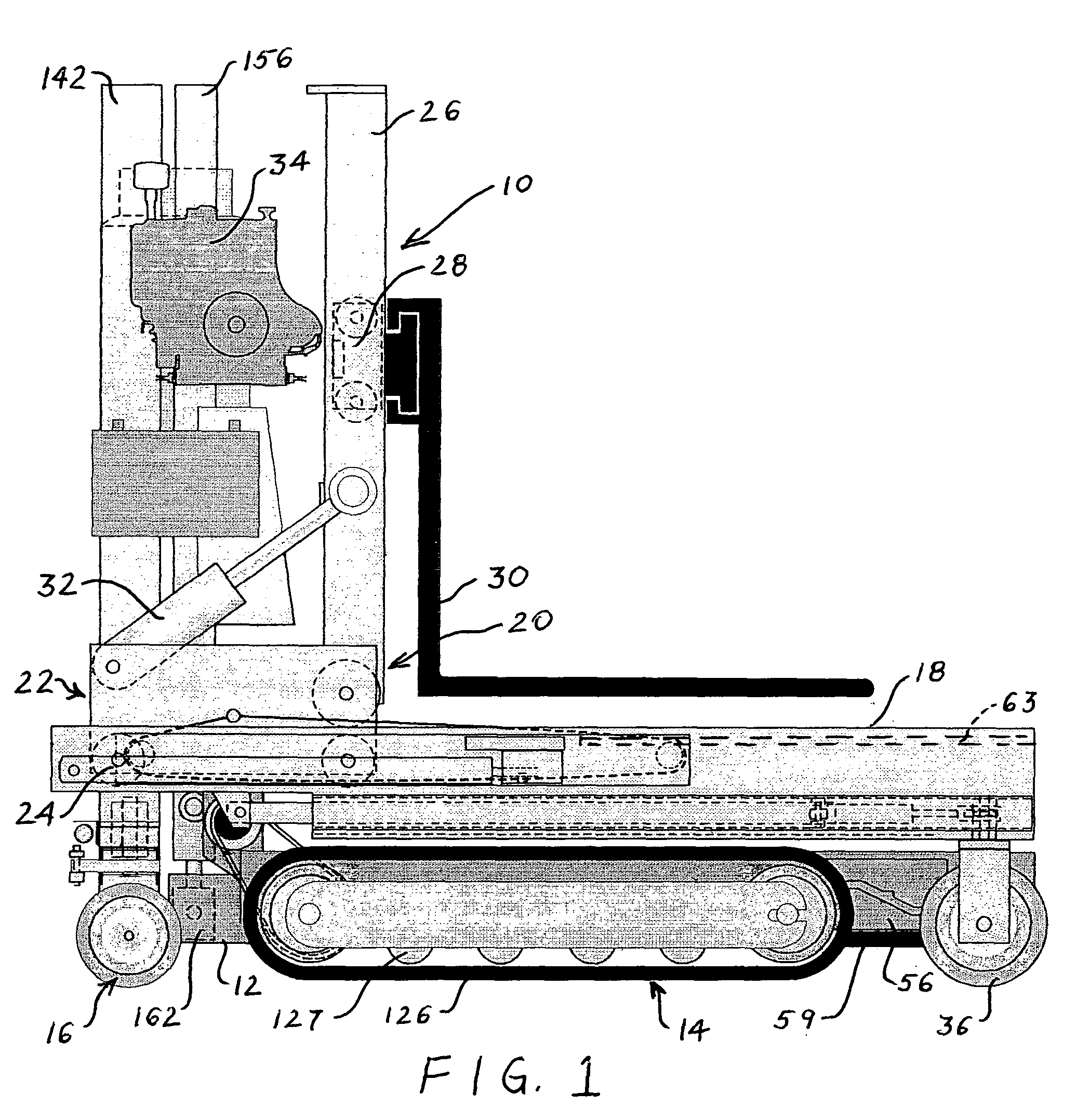 Forklift with stabilizing forks