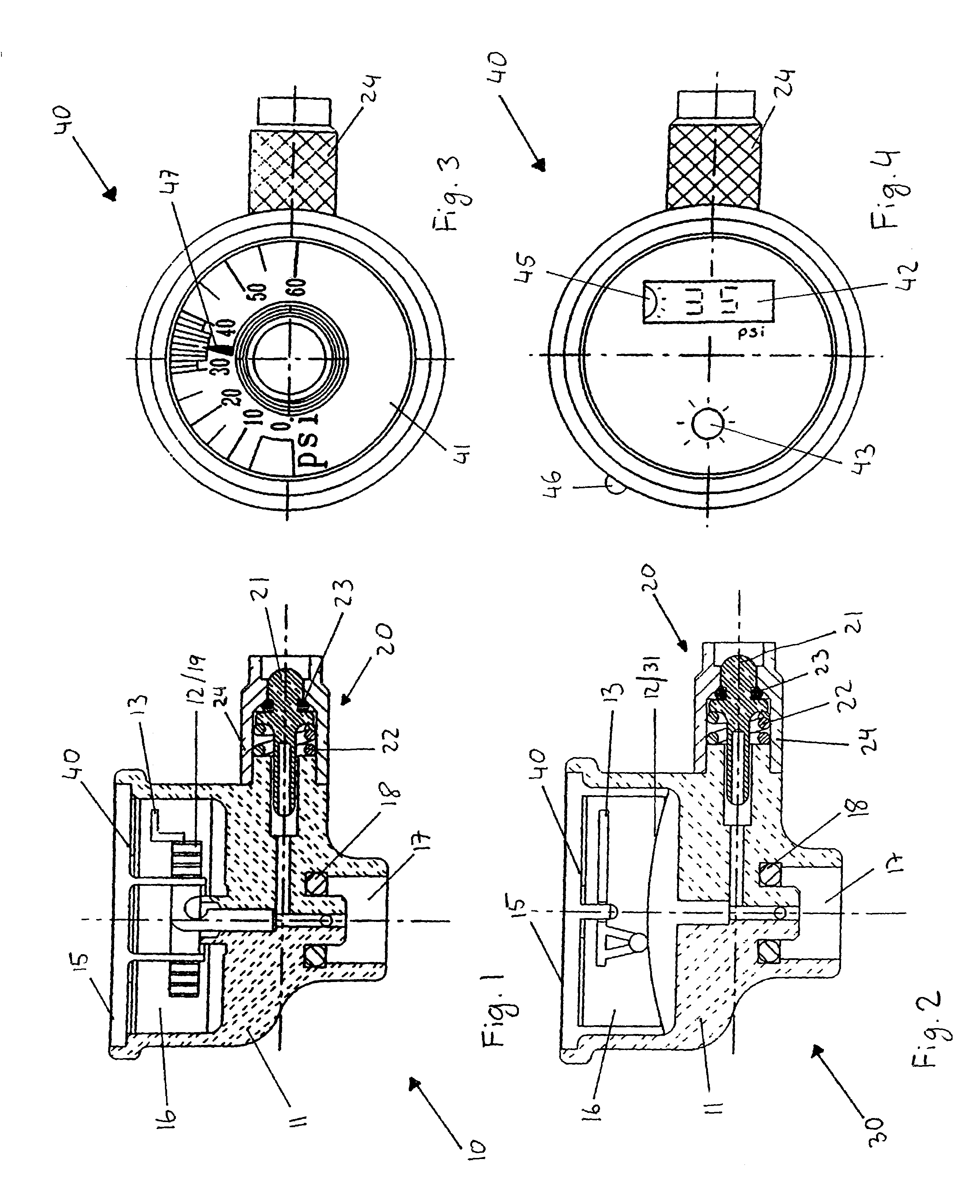 Pneumatic tire air pressure gauge assembly