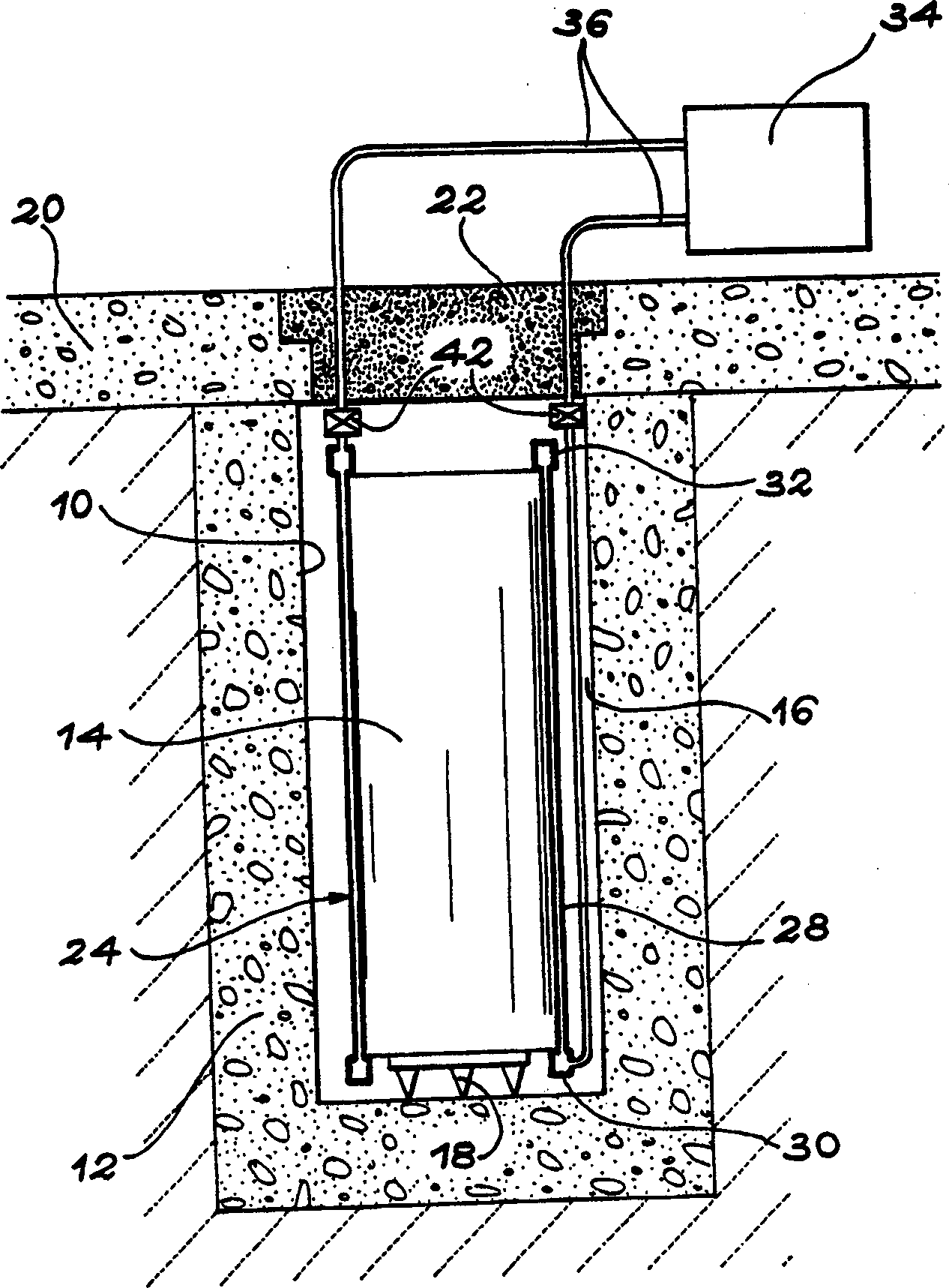 Installation for very long term storage of heat generating products such as nuclear waste