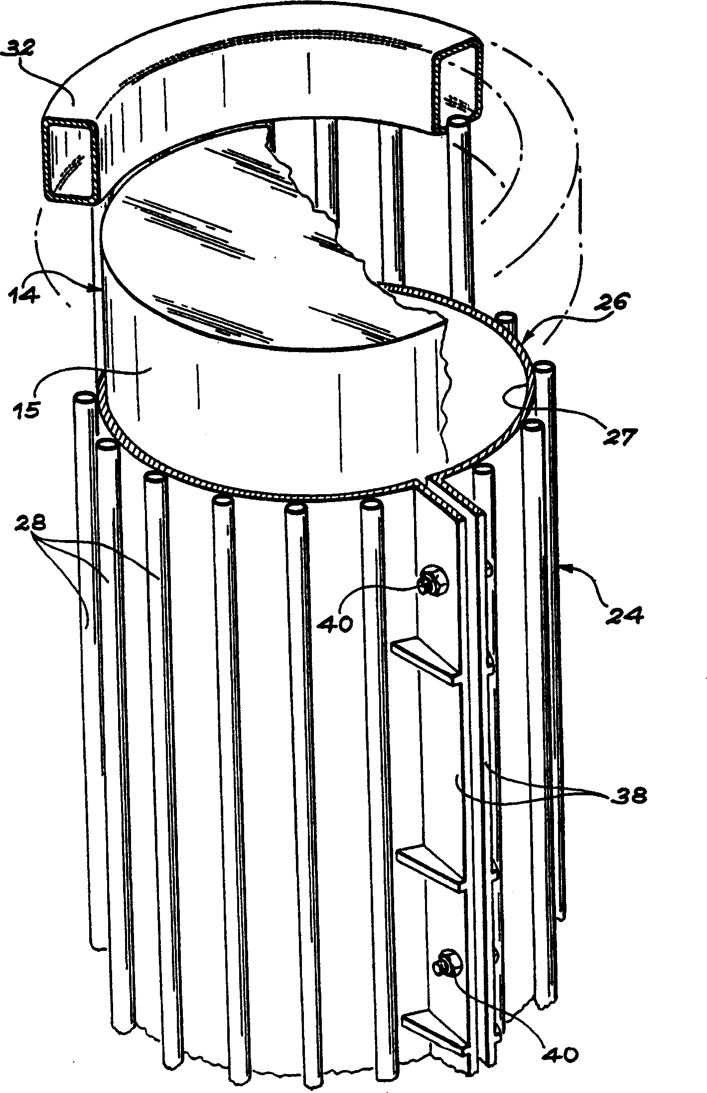 Installation for very long term storage of heat generating products such as nuclear waste