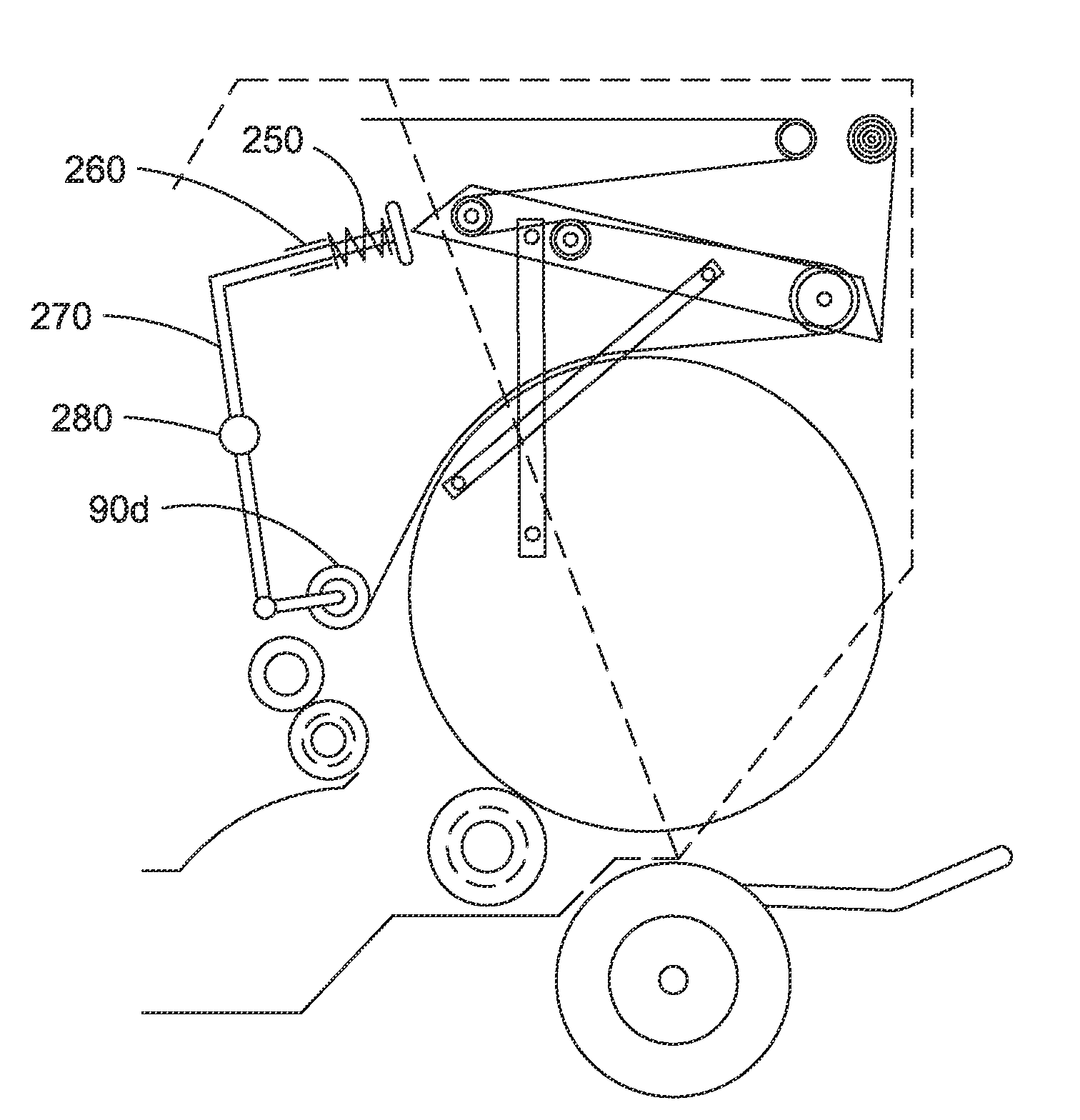 Dual-pivoted quick bale ejector for round baler