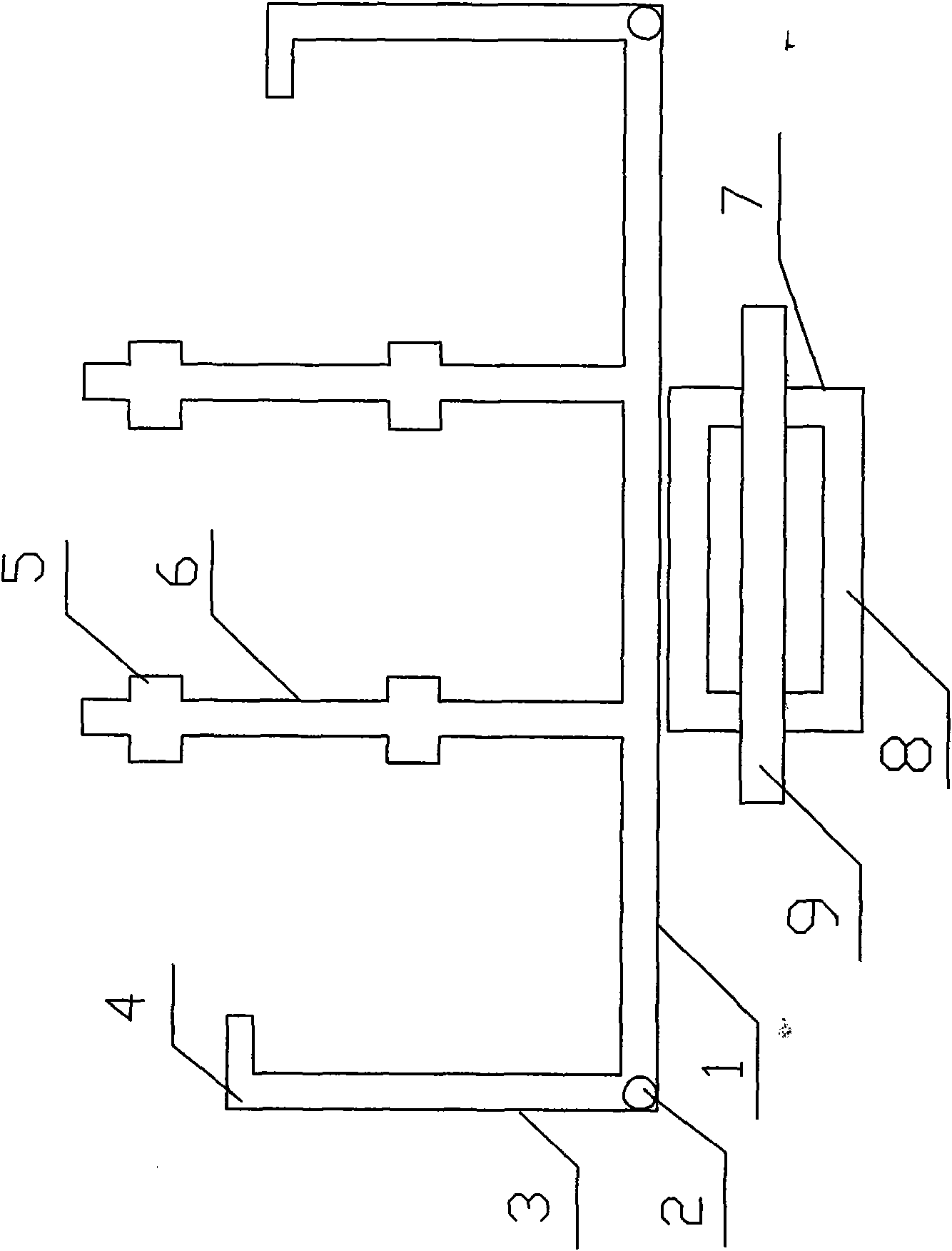 Two-lane beam-bridge end reinforcement concrete frame pier in side walk