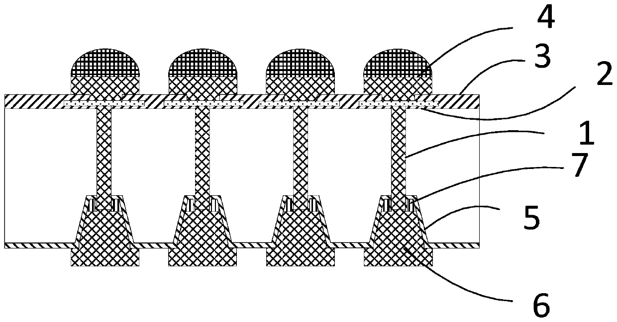 Wafer-level chip structure, multi-chip stacking interconnection structure and preparation method