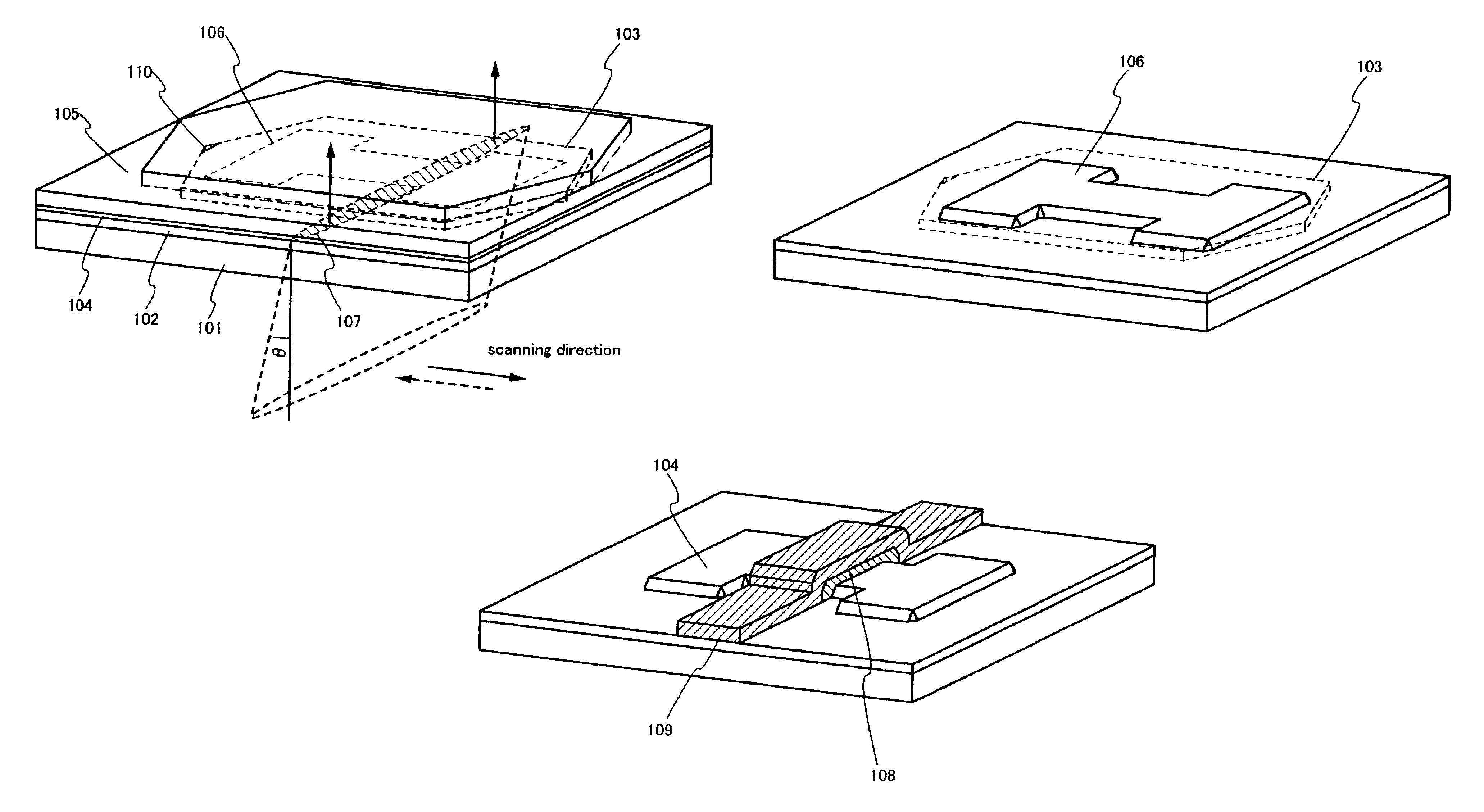 Method of manufacturing a semiconductor device by crystallization of a semiconductor region by use of a continuous wave laser beam through the substrate