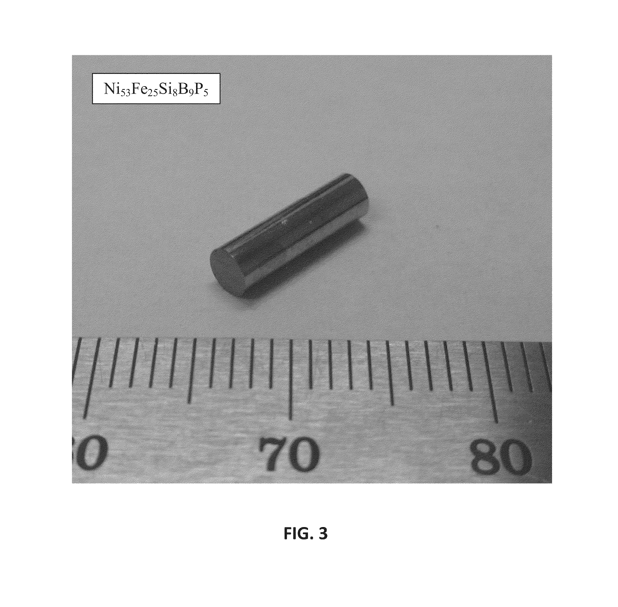 Bulk nickel-silicon-boron glasses bearing iron