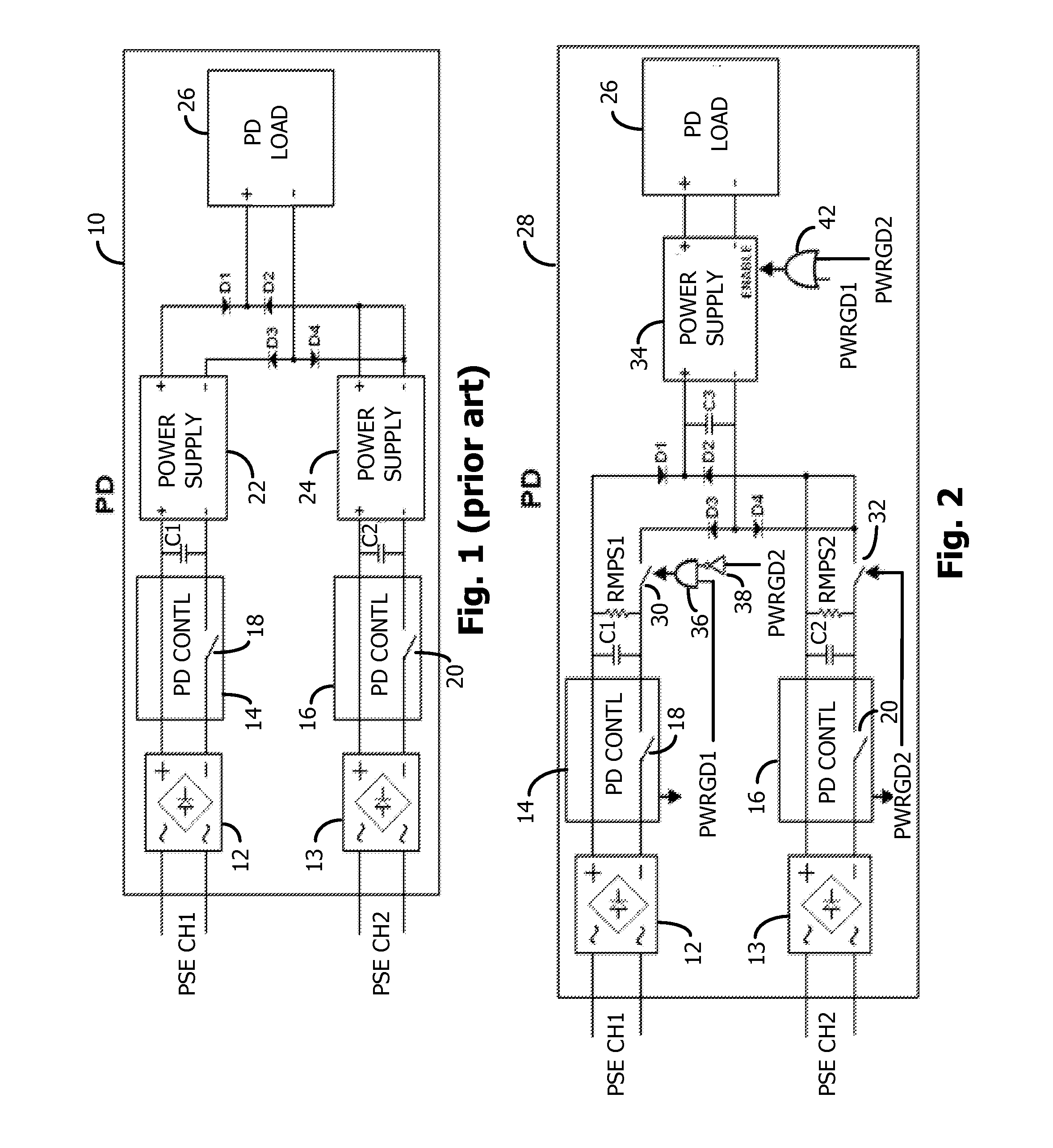 PD in poe system having redundant PSE channel inputs