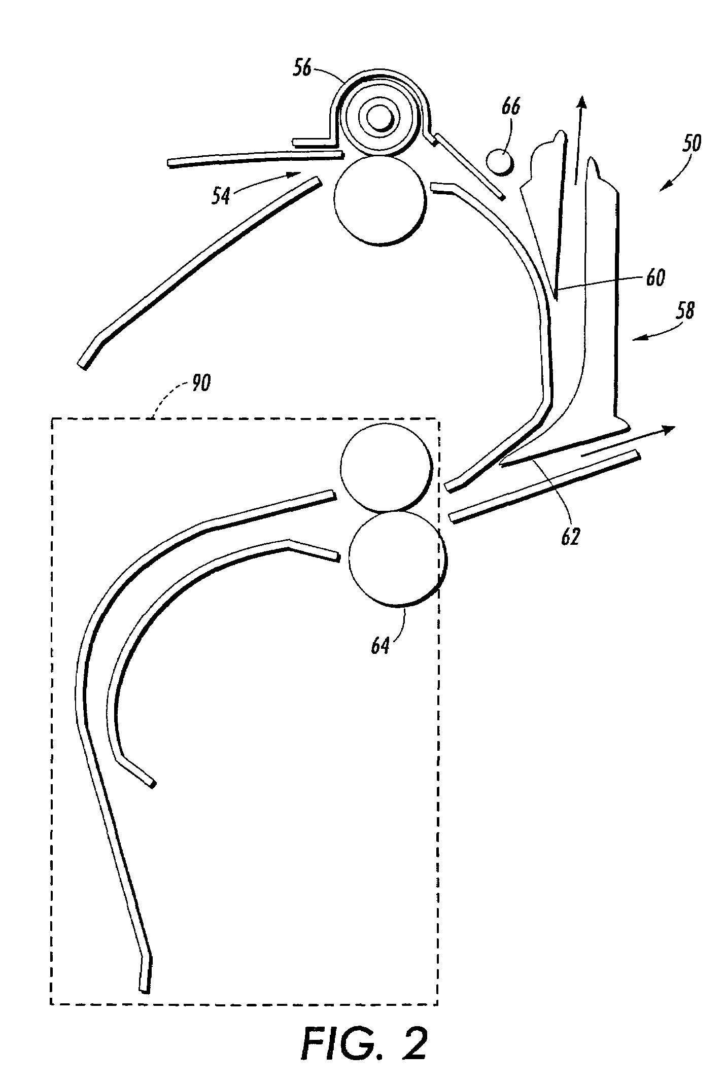 Printing system with inverter disposed for media velocity buffering and registration