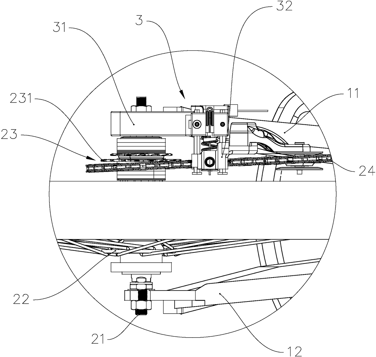 Bicycle chain shifting structure and bicycle