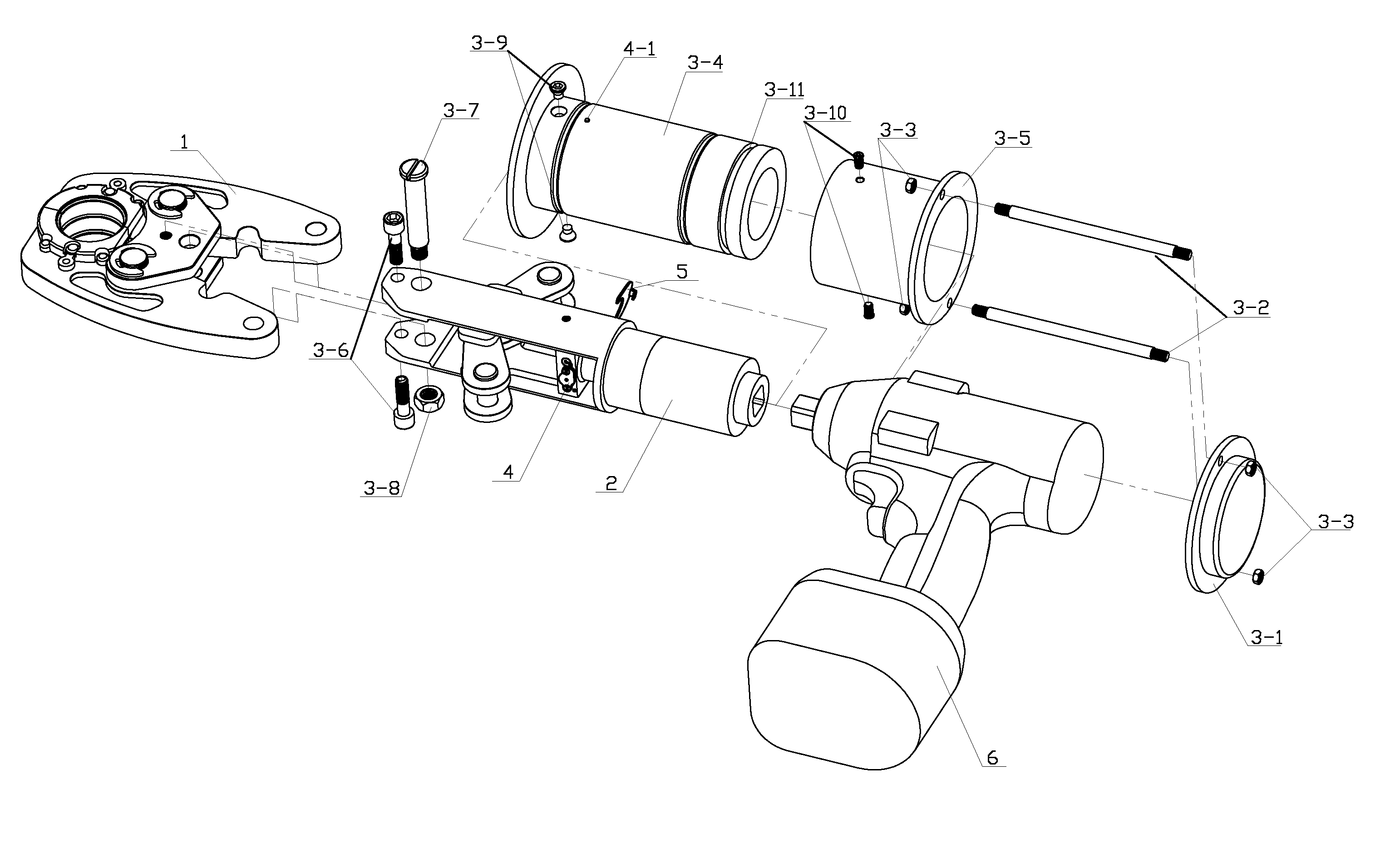 Crimping/cutting working head for impact wrench